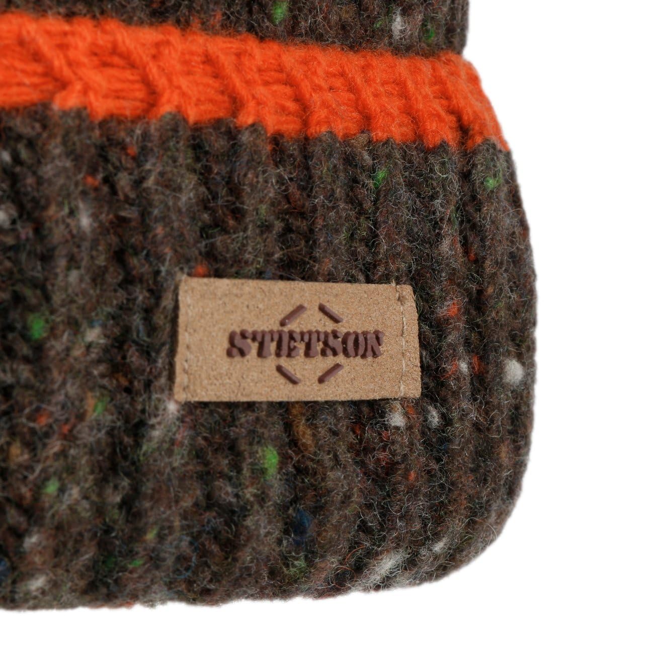 Stetson Deer Beanie Schirmmütze Rippstrick meliert Made in Italy Unisex Herbst Winter