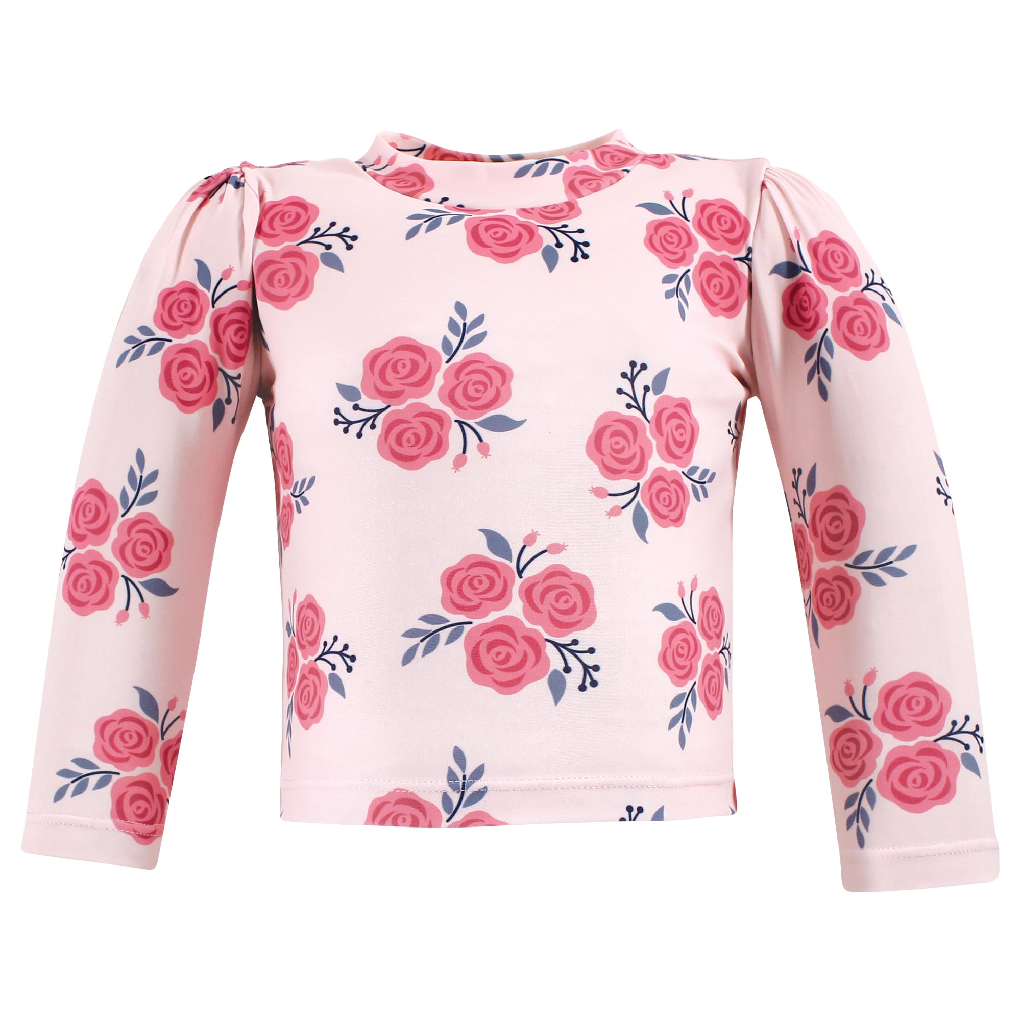 Hudson Baby Unisex Baby Swim Rashguard Set, Pink Navy Roses, 3T