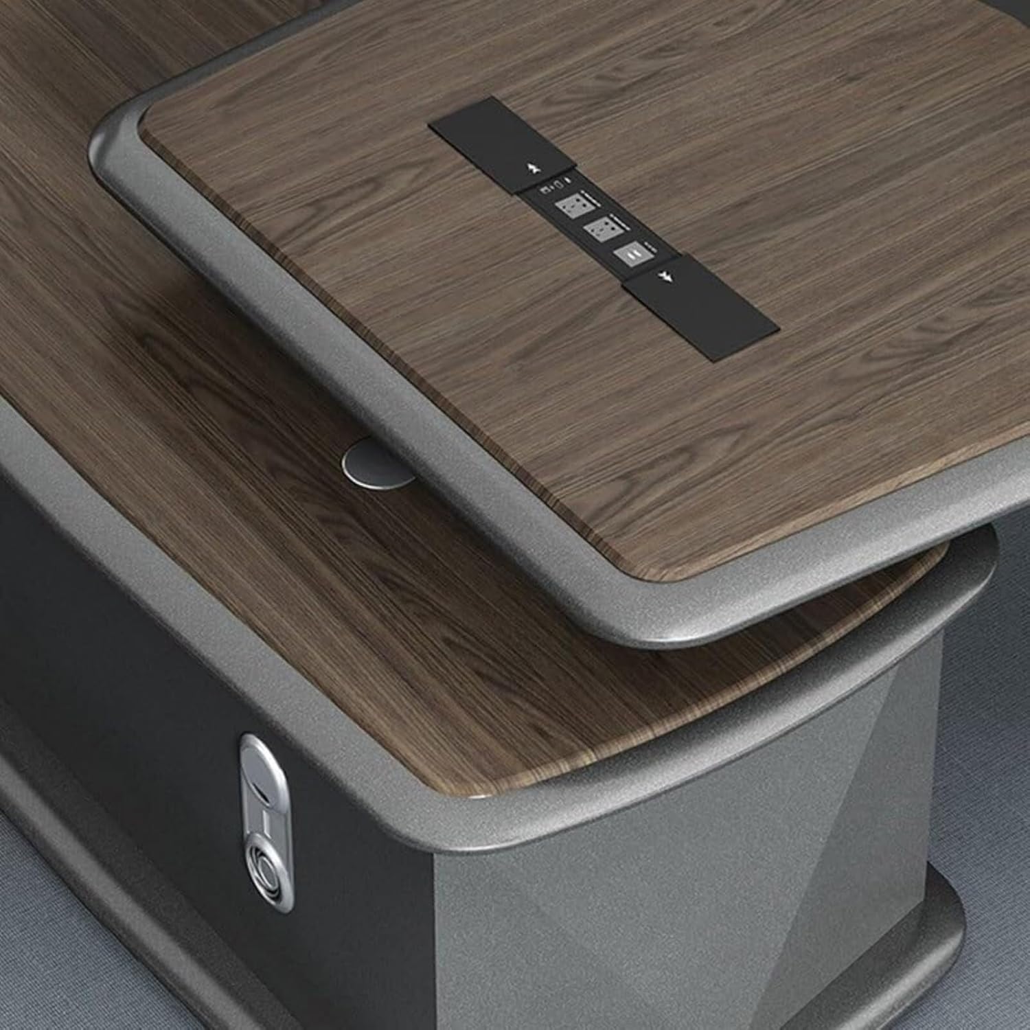 Modern L Shape Executive Desks Large Business Home Office Desk CEO Wood Rustic Computer Table with Lateral Cabinet for Workstation