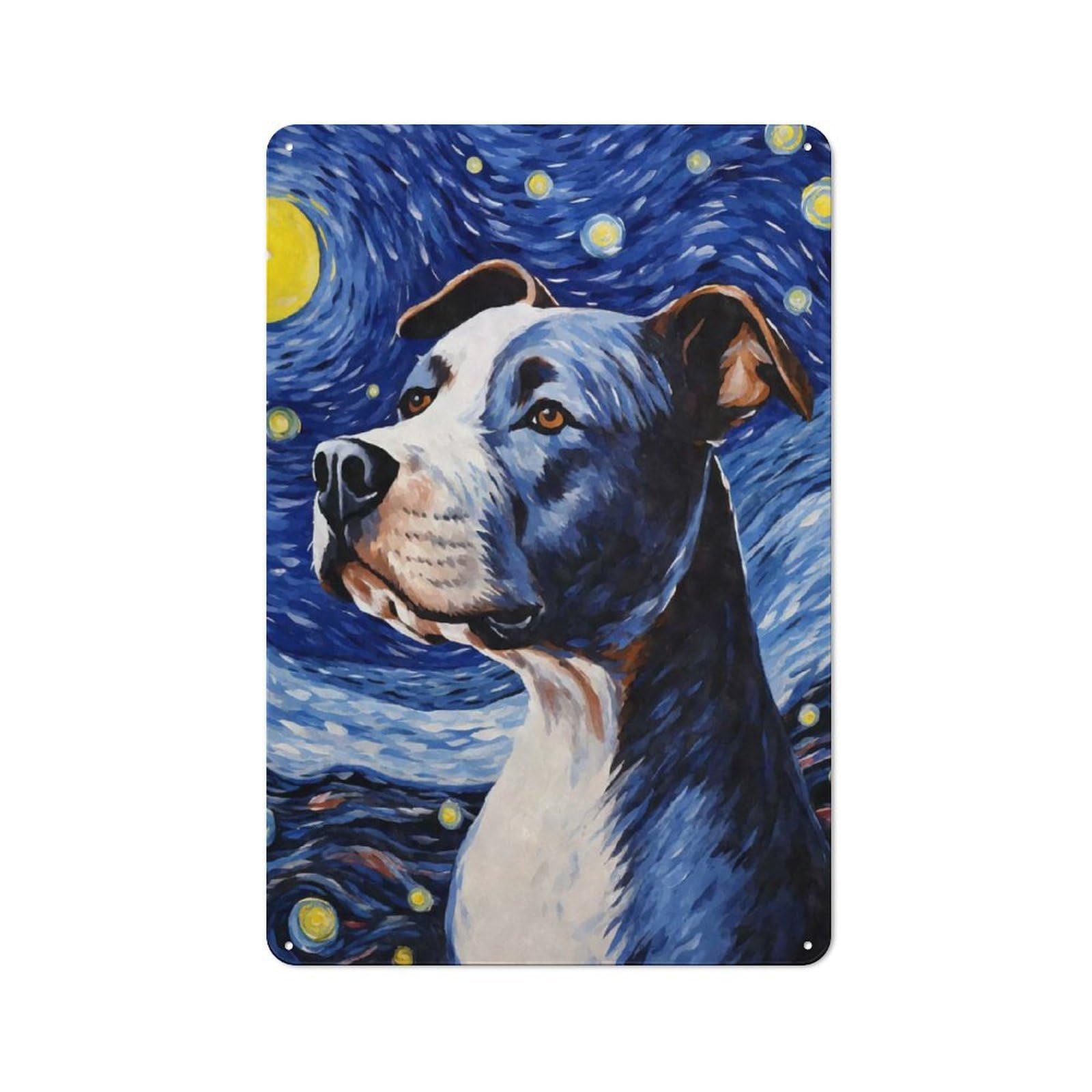 Industrial Amstaff Starry Night Retro Metal Sign 30x20cm, Shed Wall Plaque for Garage, Workshop, Shed Or Utility Room