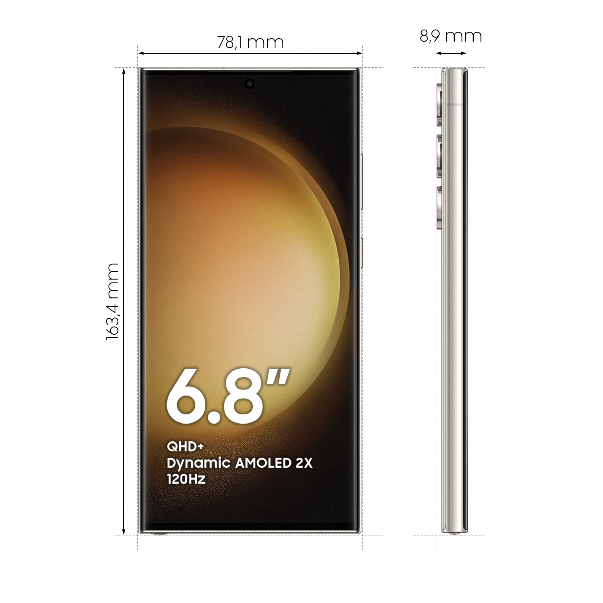 Samsung Galaxy S23 Ultra AI-Android-Smartphone, 512GB, batería de 5.000 mAh, Smartphone sin contrato Cream incl. 36 meses de garantía del fabricante [Exclusivo en Amazon]