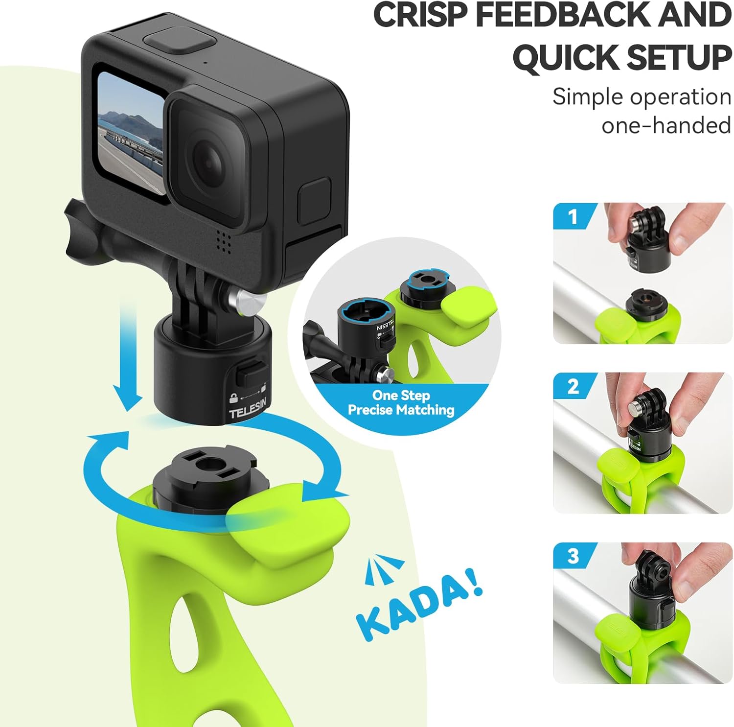 Quick Release Flexible 360 Camera Mount Wrap Band for GoPro 13 12 11 10 9 8 7 Insta360 X3 X4 Ace Pro Go3 DJI Action 5 pro 3 4 Osmo Pocket 3 Bike Bicycle Handlebar Tube Stick Pole Mount Accessories