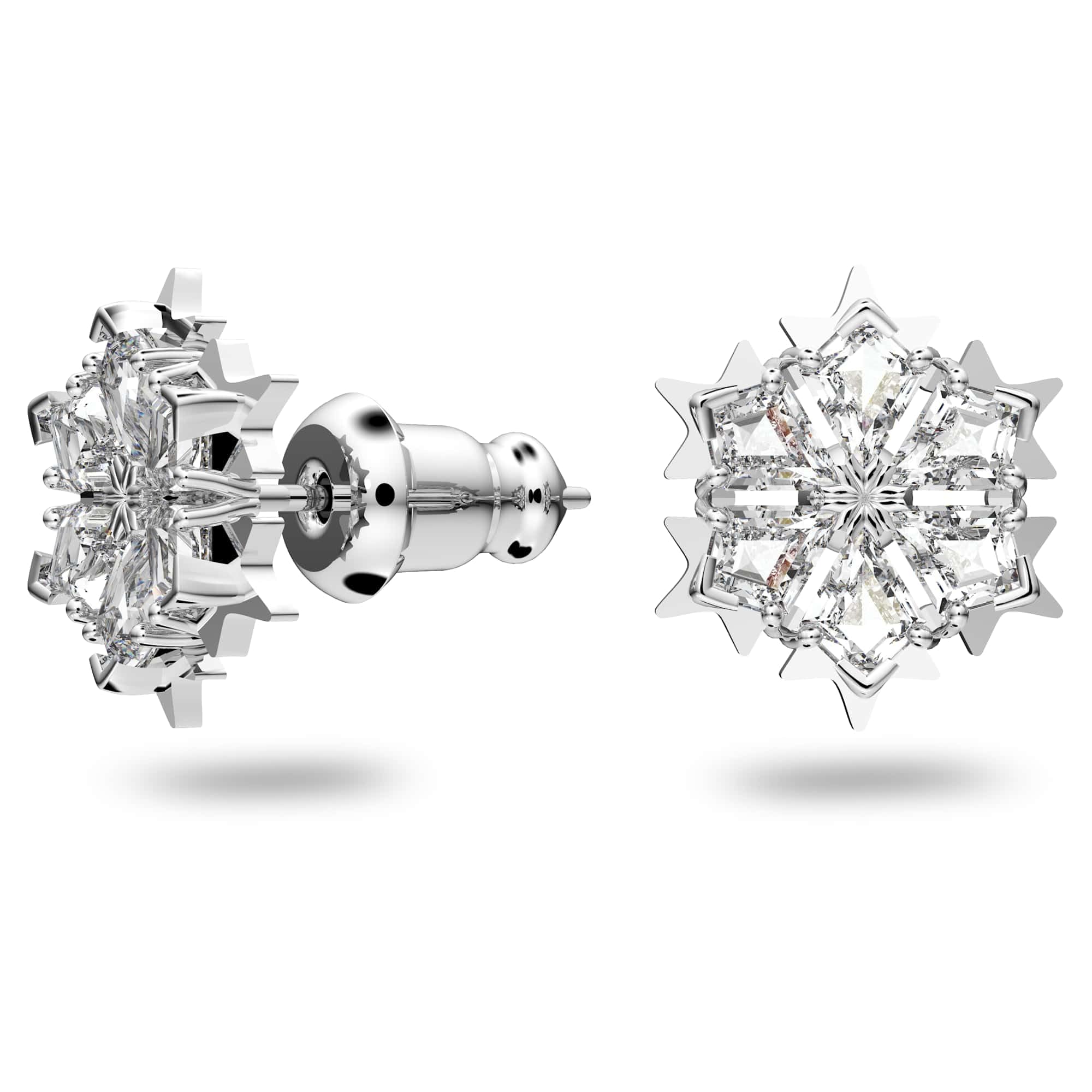 Swarovski Magic Evolution Collection Stud Earrings, Snowflake, Rhodium plated