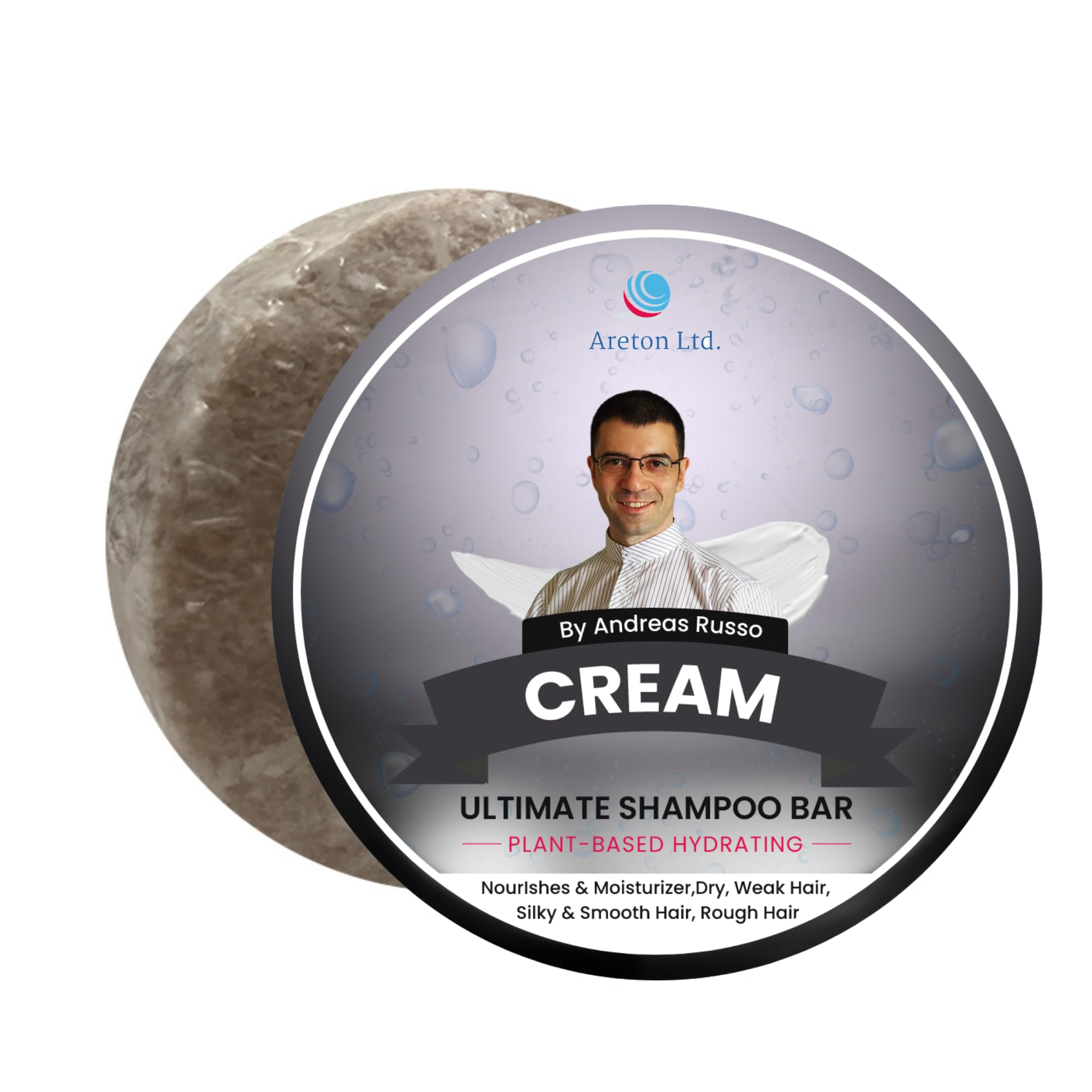 Solid Shampoo Bar for Hair Growth for Itchy Scalp, Shampoo Bar for Men & Women, Organic Shampoo for Thinning Hair, Rough Hair, and Silky (Cream)[Amazon-developed Certification] Compact by Design