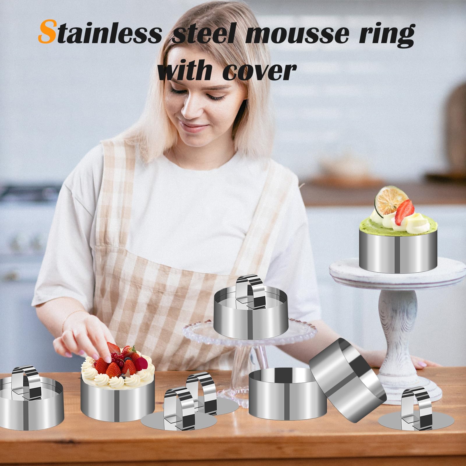8 stuks dessertringen, 5 cm diameter, mousse ringen, dessertring, mini