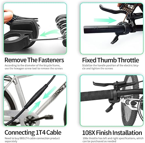 Miniatura 5 de Acelerador de pulgar E-Bike 108X-LR 3 pines hembra impermeable conector para bicicleta eléctrica BBS01 BBS02 BBS02B motor medio