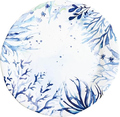 Miniatura 35 de UP ware - Juego de vajilla de melamina de cangrejo de 12 piezas, juego de platos para exteriores, juegos de platos y cuencos, servicio para 4