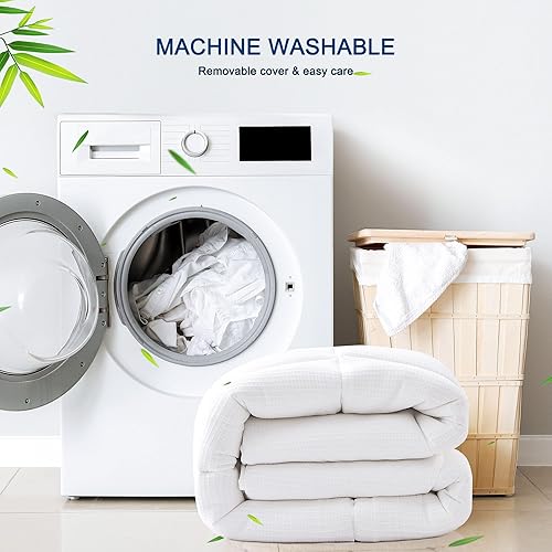 Miniatura 7 de Bedluxury Cubrecolchón de fibra viscoelástica de gel de 3 pulgadas, funda de colchón de doble capa, soporte cómodo y alivio de presión