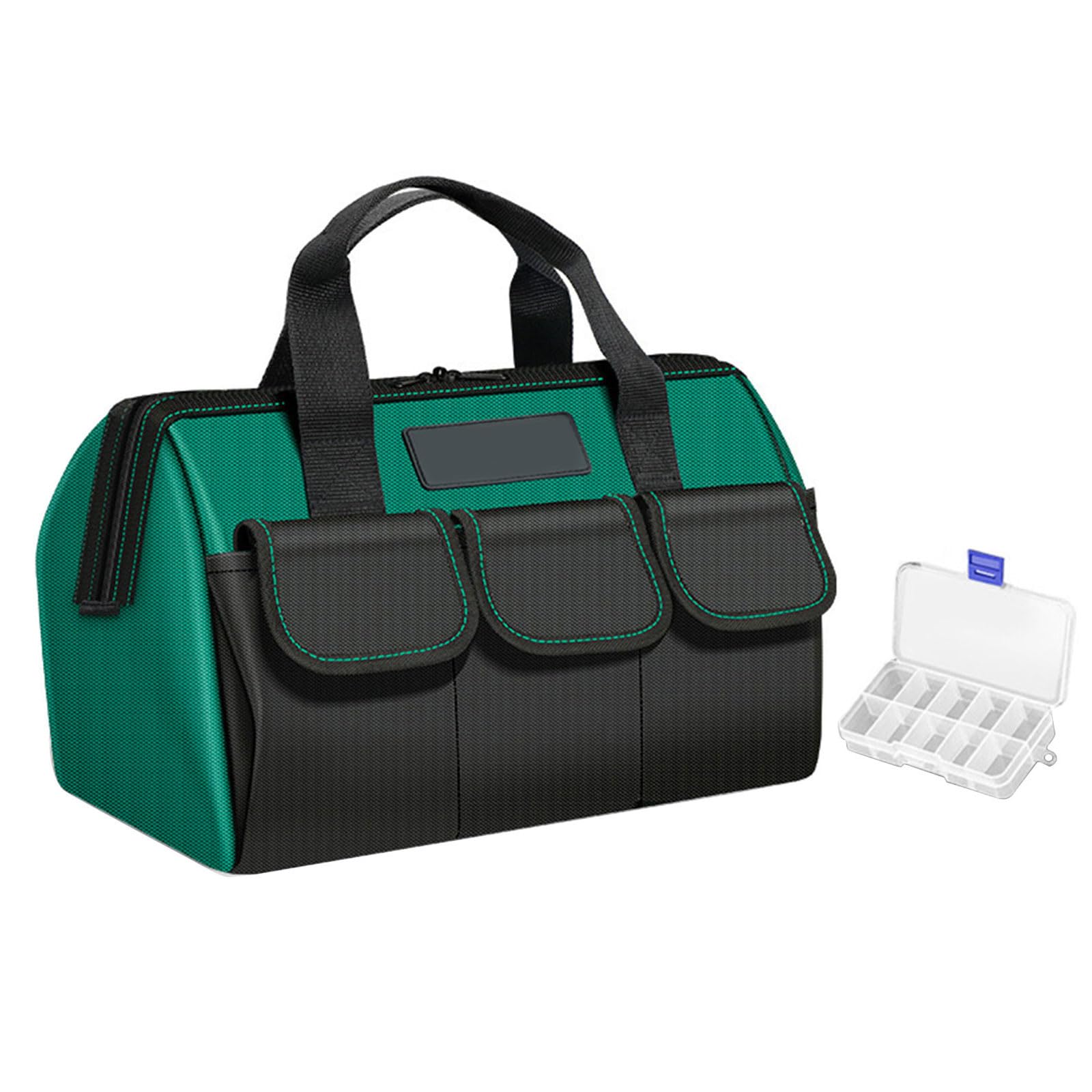 Hzbb 16 Inches Multipockets Technician Tool Bag Heavy Duty Waterproof Construction With Ample Space For Hardware Storage Case Shell Waterproof Durability Tool Storage Bag