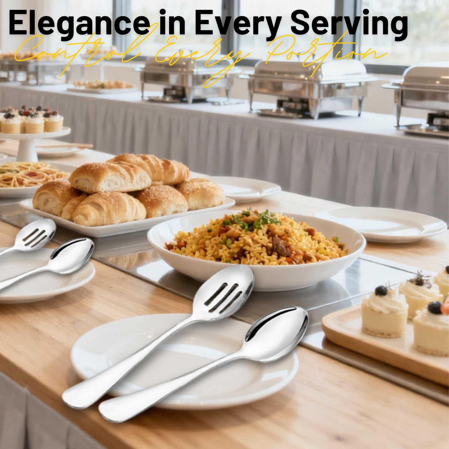 Stainl Steel Buffet Serving Spoons Set, Include 2 Serving Spoons