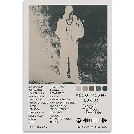 Peso Pluma Poster Adorns Walls with Vibrant Album Art: Exodus Poster Canvas Print