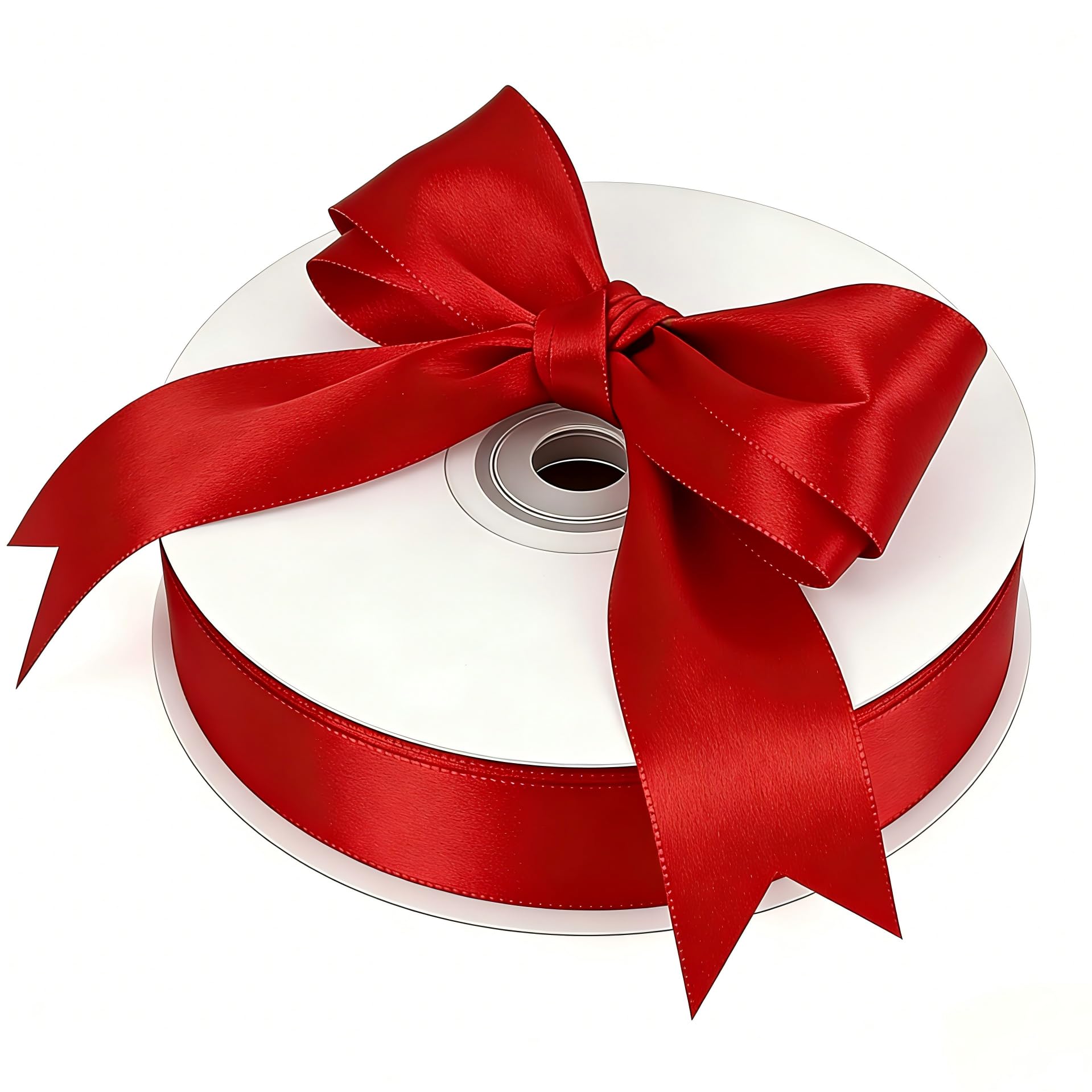 Isaspire 1" Width x 100 Yards Satin Ribbon, Red Ribbon Perfect for DIY Craft, Bows, Gift Wrapping, Flower Bouquet, Valentine's Day, Christmas and