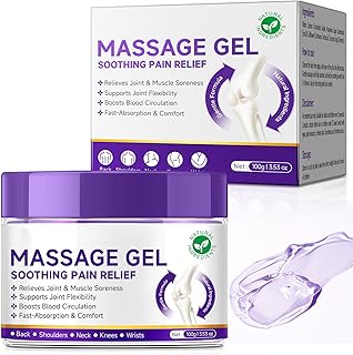 Joint Massage Purple Gel, Soothing Massage Cream for Joint Activities, Muscle, Knees, Lumbar, Neck, Back, Hands/Feet, Light-Weight & Easliy Spread for Post-Workout, Long-time Sitting|3.53Oz