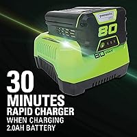 Vista 12 de Combo de soplador y desbrozadora Greenworks Pro 80 V inalámbrico, 2.0 Ah, batería incluida, modelo STBS80L210