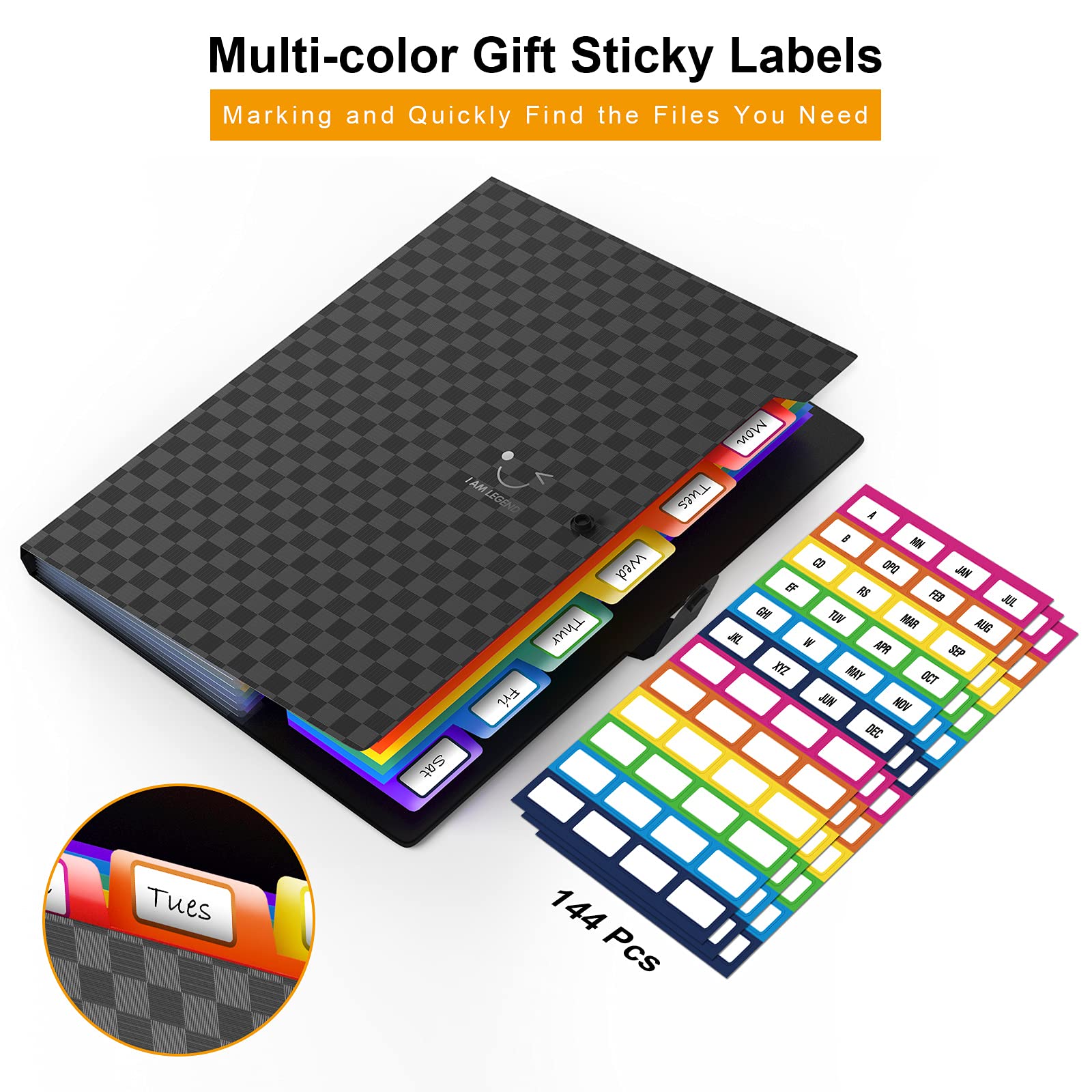 ABC life 3 Pack Expanding File Folder Organiser with Upgrad Grid