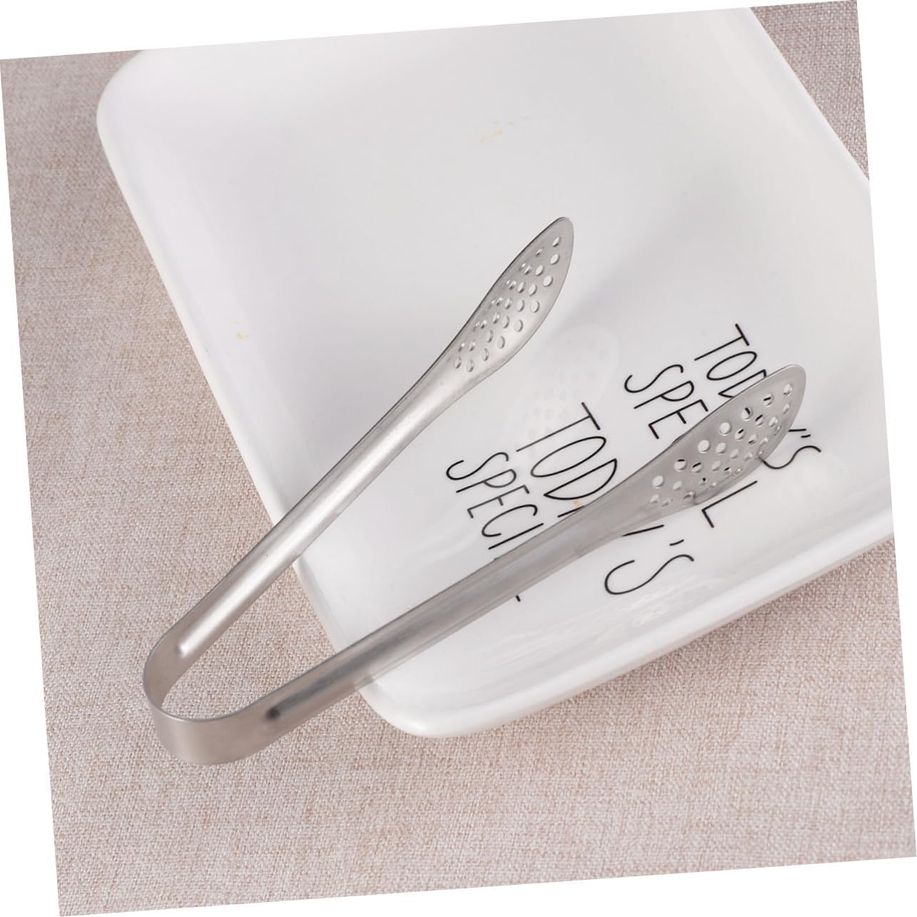 4 Pcs Stainless Steel Food Serving Tongs Versatile Mini Tongs for Ice Bread and Condiments Lightweight Rustproof Kitchen and Bar Supplies a Sanding