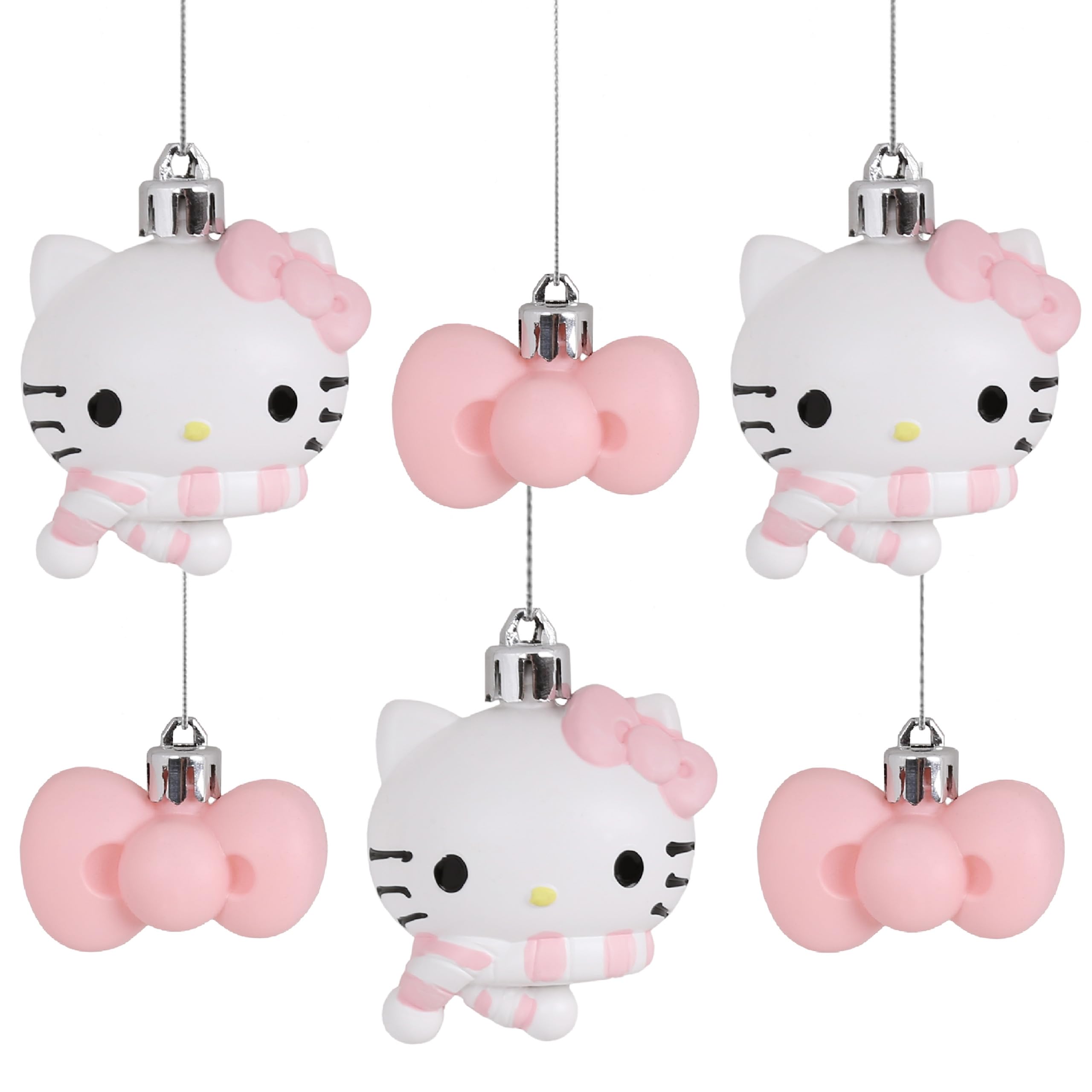 Sarcia.eu G Hello Kitty Christmas Bauble Set, Unbreakable Tree Baubles, Plastic Christmas Tree Decorations, Set (G)