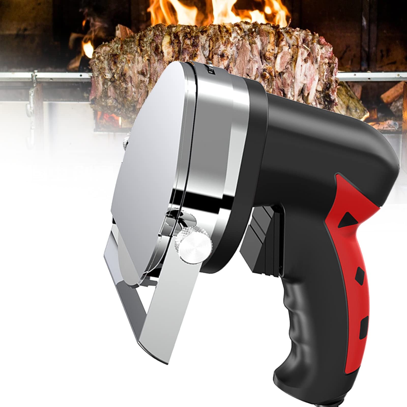 Cortador de Cuchillo eléctrico para Kebab, silencioso y de Velocidad Variable, Cortador de Kebab Turco Comercial con Cuchilla, Cuchillo eléctrico para Kebab de 80 vatios, Cortador Gyro Shawarma