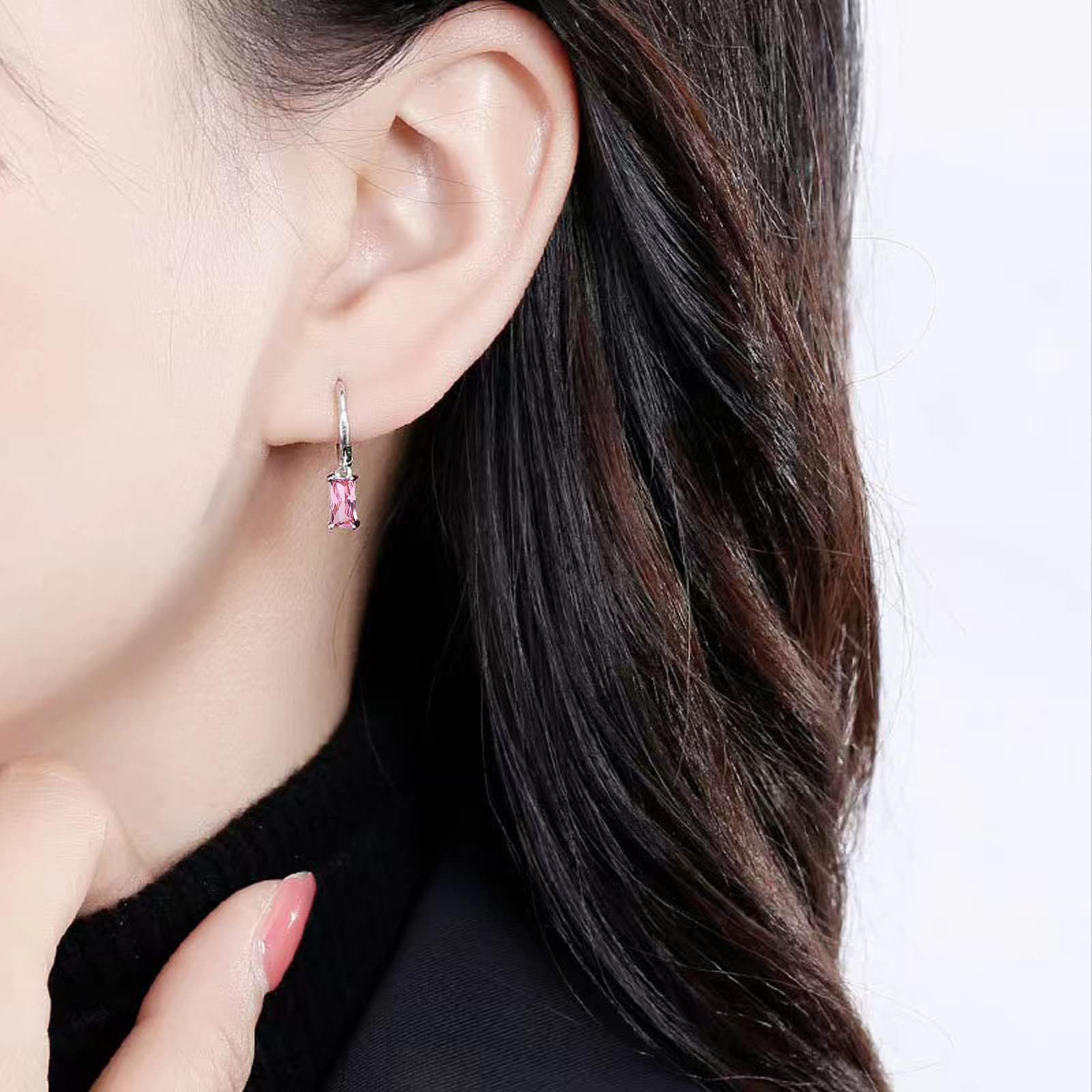 Orecchini A Cerchio Con Orecchini Pendenti, Orecchini Donna Lunghi Donna Oro 14K Orecchini Donna Oro Bambina e Uomo 2Pz