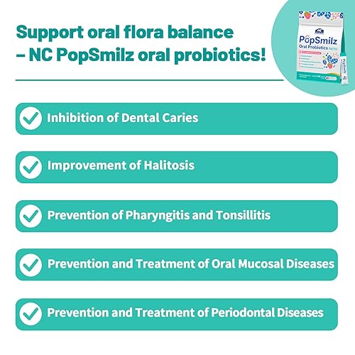 Miniatura 5 de Probióticos orales de 22.5 mil millones de UFC, 3 cepas (AP-32, ET-66, LPL28), polvo de menta fresa sin azúcar con efervescencia, ambientador