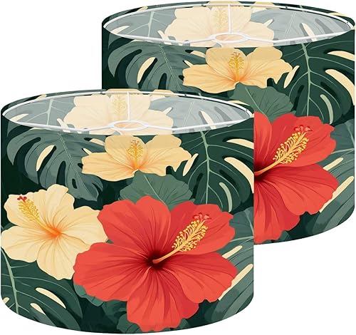 Miniatura 12 de Farmhouse Lampshades Lamp Shades set of 2 Mid Century Vintage 1950s Modern Retro Circular Motifs Stars Circles Light Shade for Table Lamps Floor