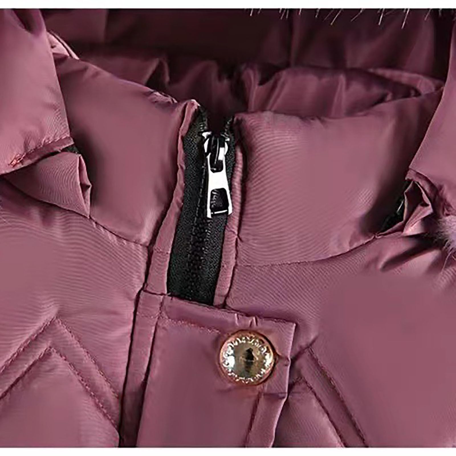 Generisch Giacca invernale per neonati maschi lunga plus ispessimento stile straniero femminile moda piumino imbottito giacca invernale felpa donna senza fodera calda, Lilla, 9-10 Jahre