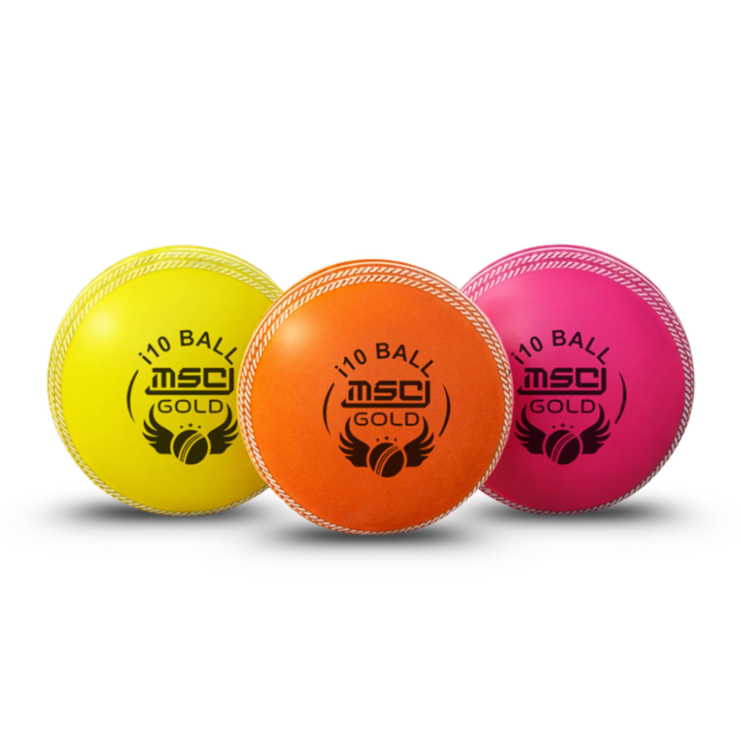 MSCJ Gold i10 Ball Synthetic Wind/Heavy Cricket Ball | Multicolour | Indoor & Outdoor Practice | Lightweight & Durable Training Ball (Pack of 3)-picture-29