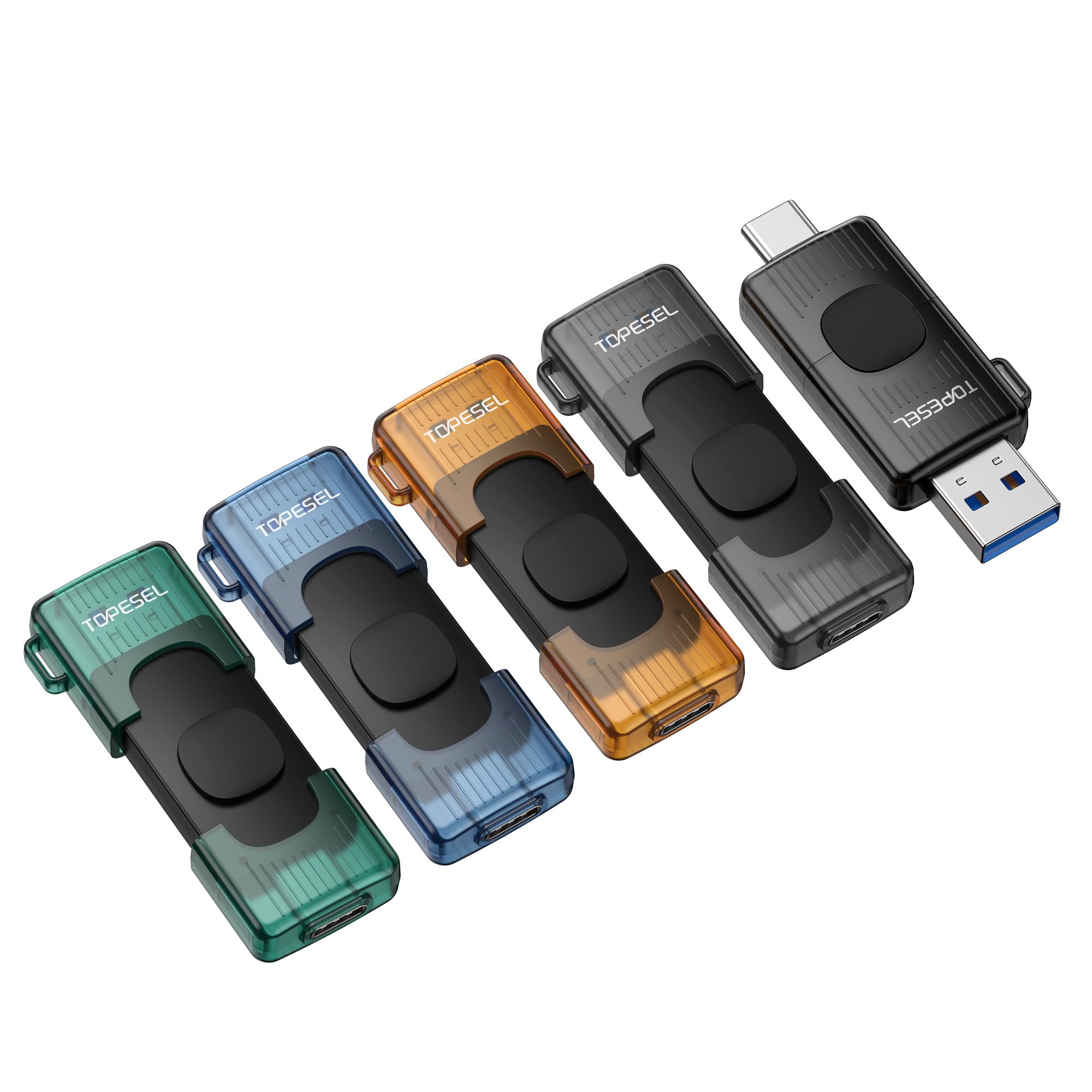 TOPESEL Confezione da 5 chiavette USB C da 32 GB, USB 3.0, 2 in 1, per iPhone 15/16/17, Smart TV, audio, smartphone, tablet