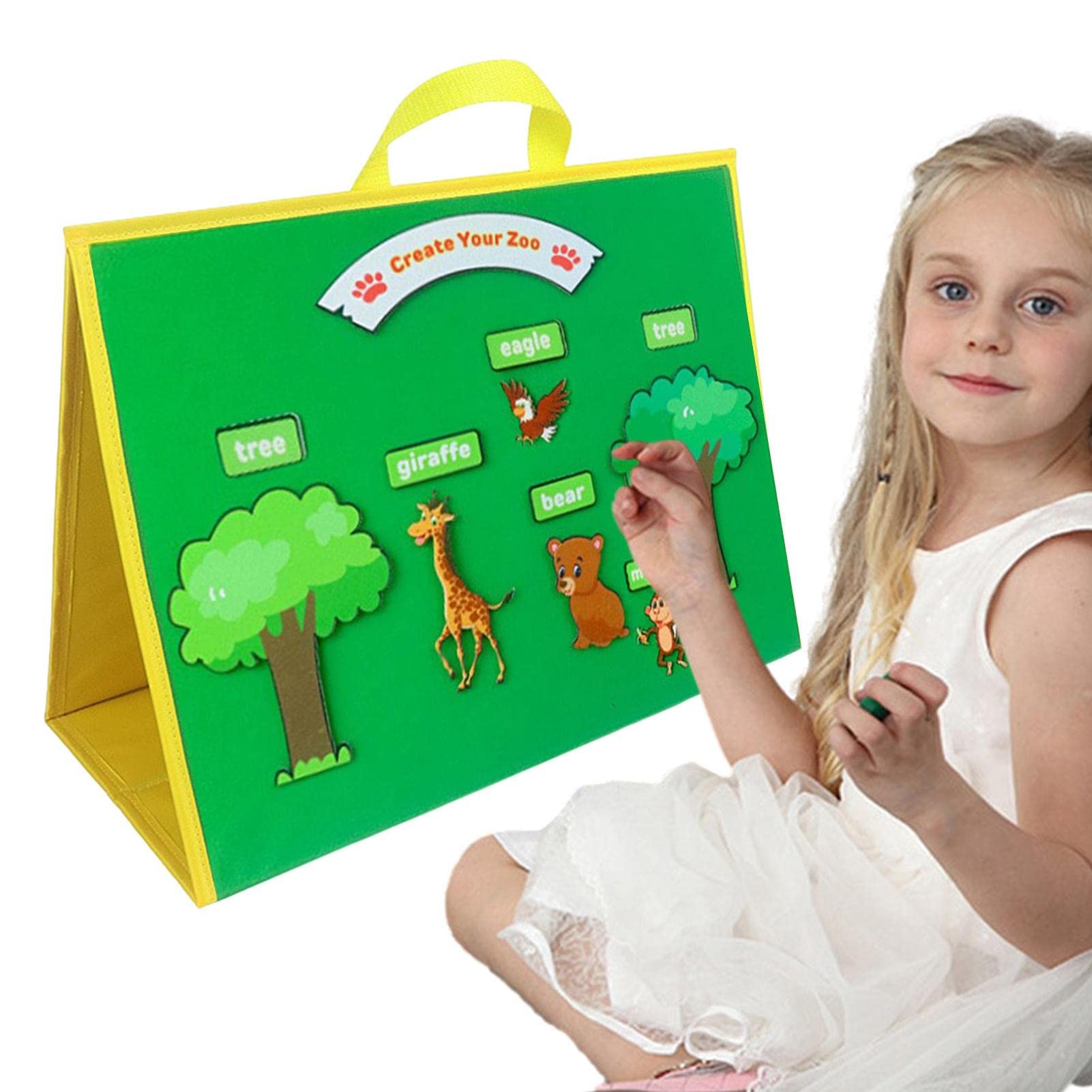 Hailerio Felt Story Boards for Preschoolers,Double-Sided Foldable Felt Learning Board | Teaching Aid for Preschool Storytelling and Homeschooling, Leaning Tools for Boys Girls