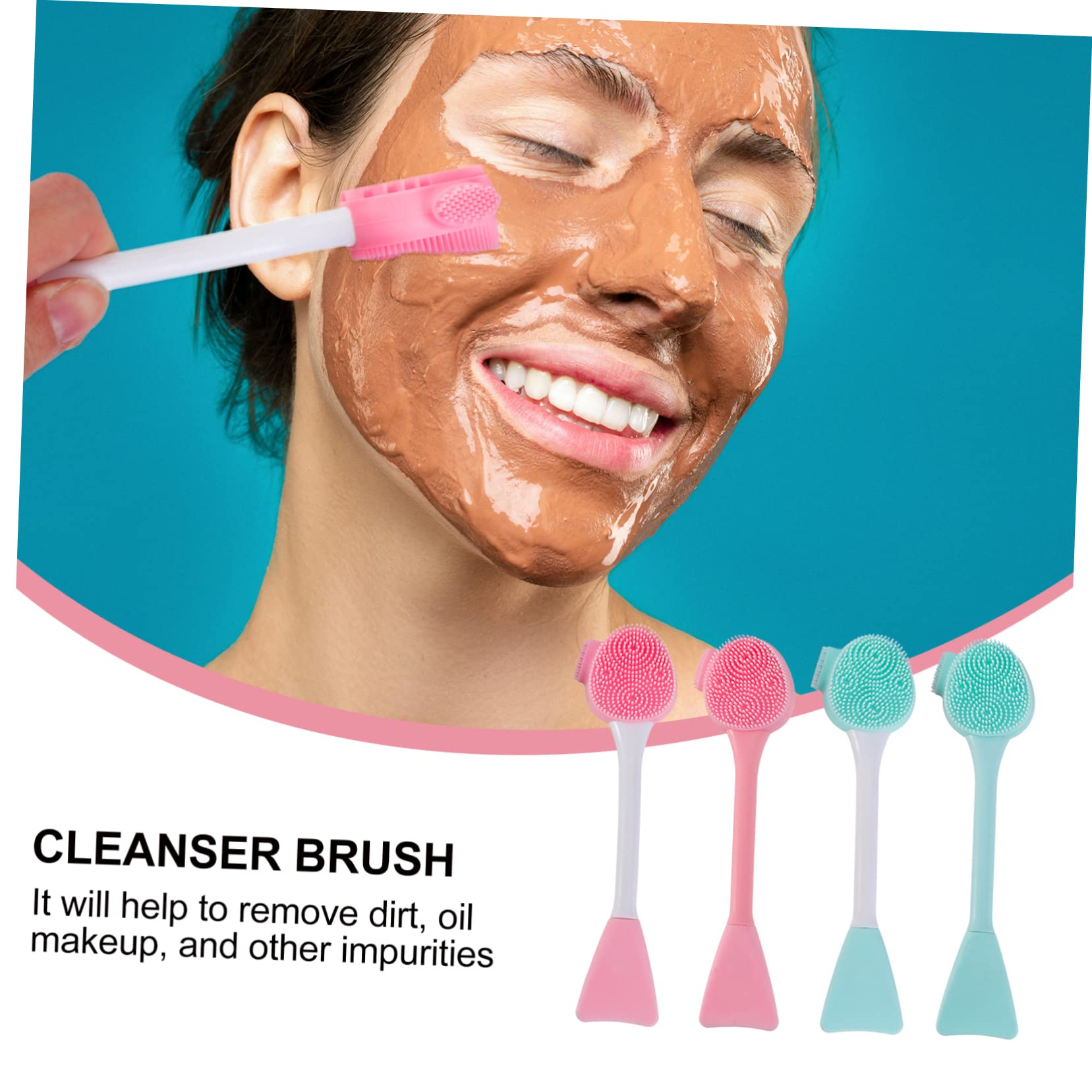 minkissy 12 cepillos de limpieza de mano, cepillo de silicona, herramienta de limpieza de poros, cepillo de silicona, herramienta de limpieza facial, masajeador facial de gel de sílice