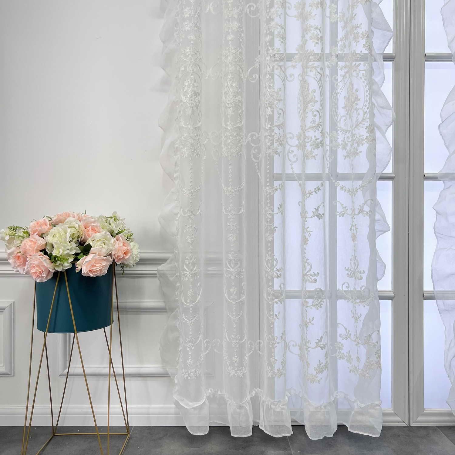 Tende In Voile Trasparente Tinta Unita, Garza Per Finestre Con Occhielli, Tende In Tulle Da 140 X 230 Cm Beige 2 Pannelli 92530189