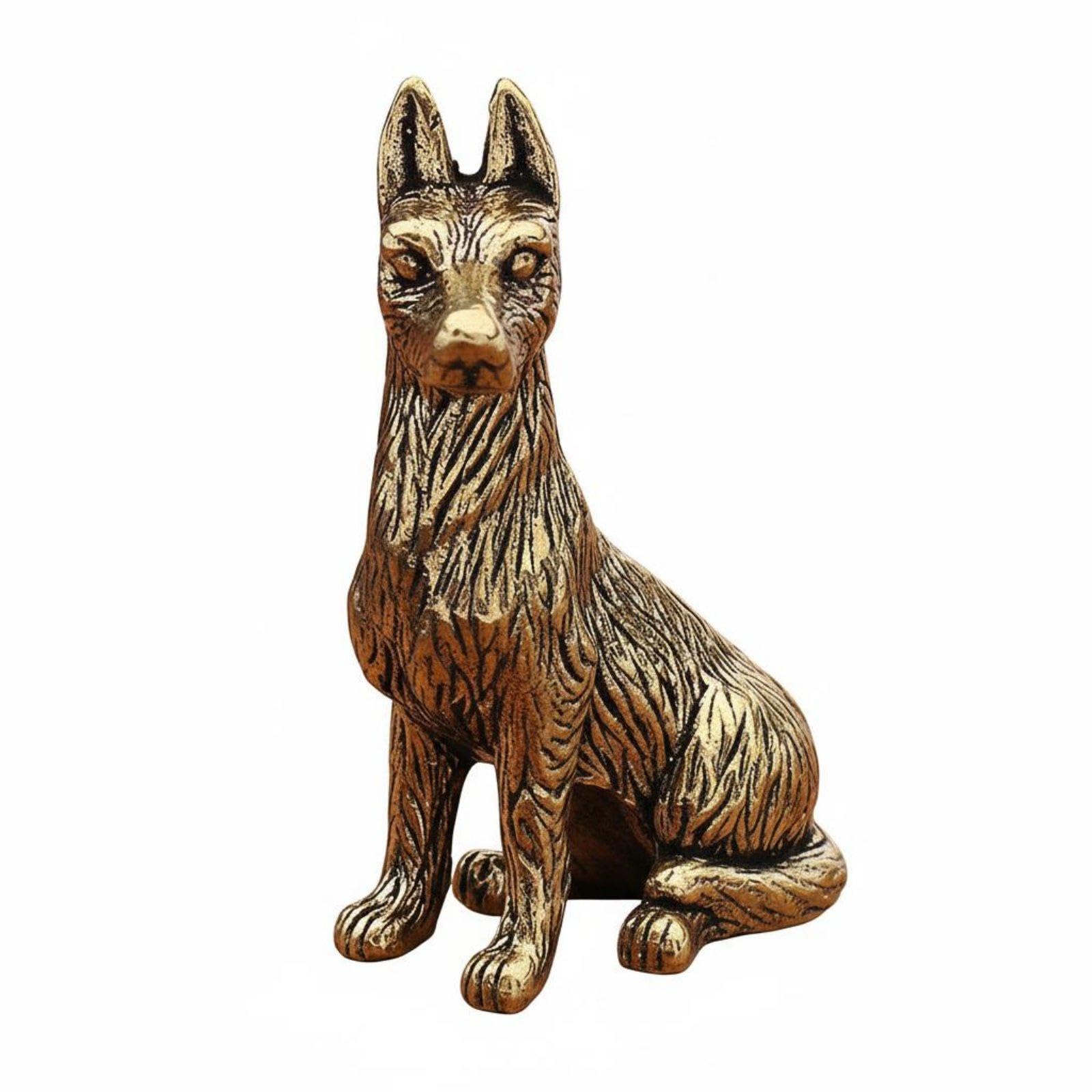 Chinese Astrological Brass Figurine, Detailed Craftsmanship Brass Chinese Astrological Statue Symbol of Prosperity Solid Copper Animal Figure Large Dog|Antiques| Asian Antiques| China| Fi-image-3