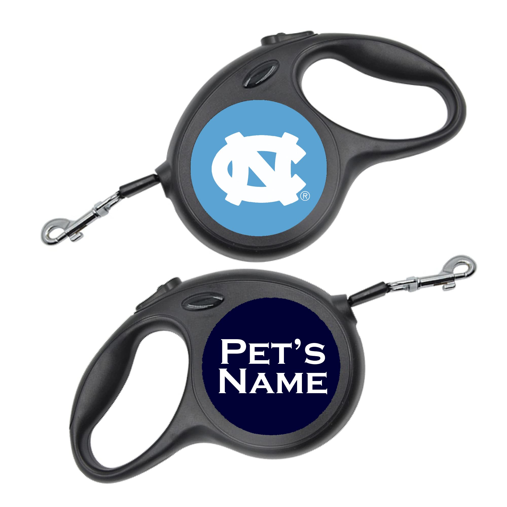NCAA Licensed Retractable Dog Walking Leash | Personalized for Your Pet (UNC Tar Heels)