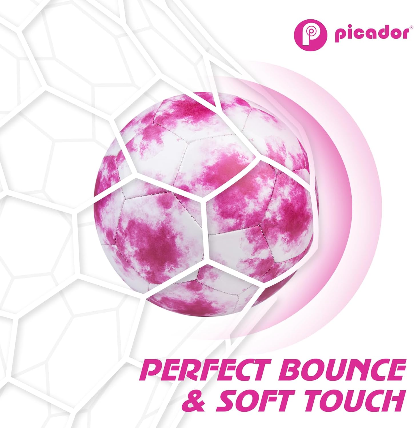 Picador Glitter Shiny Soccer Ball ＆ Pink Soccer Ball, for Kids 4-6 6-8 8-12 Girls Boys Youth Outdoors Sports Training Recreation Playing Ball Back to School