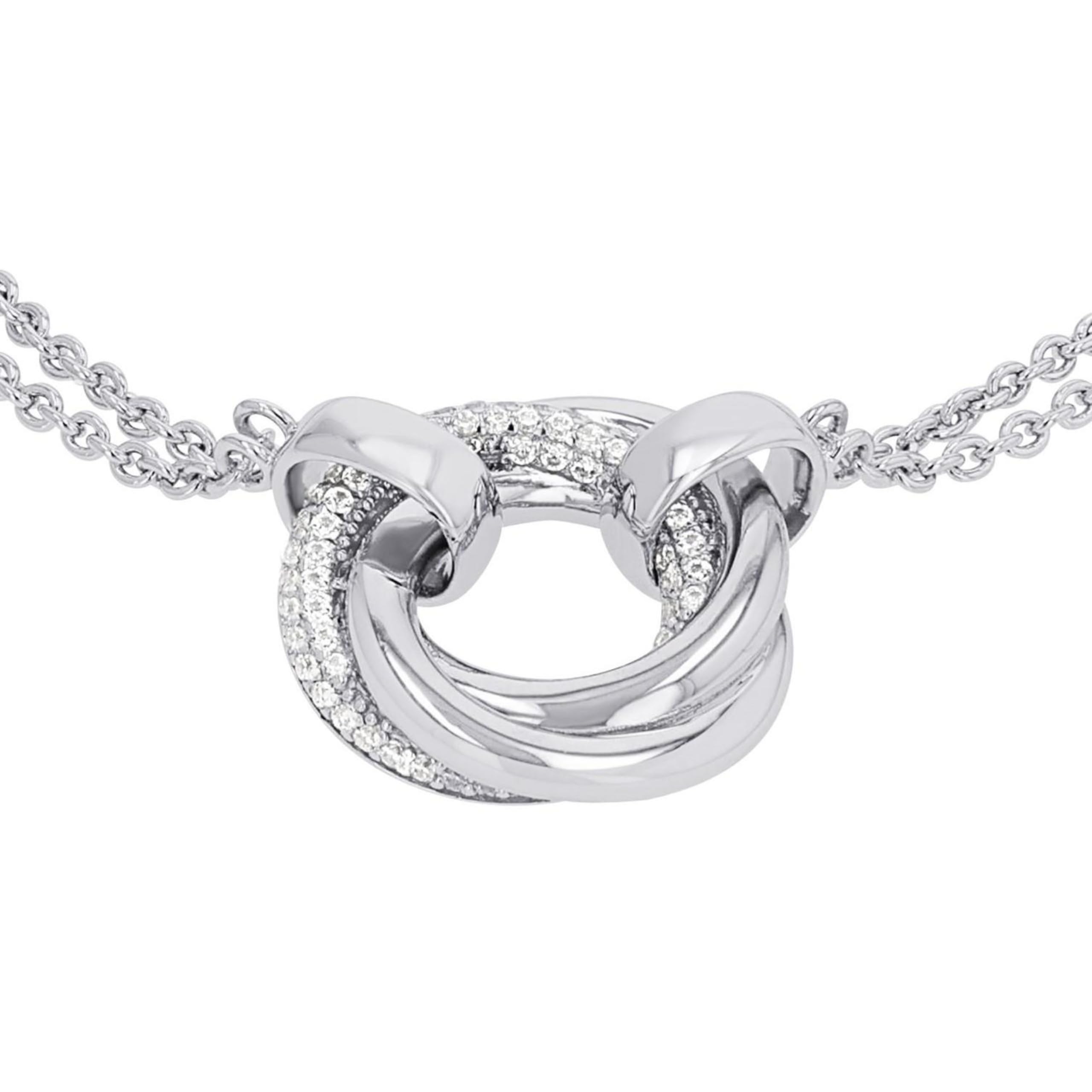 JOOP! Halskette aus 925 Sterling Silber für Damen, Halsschmuck, teilw. mit Schmuckstein, Silber 925 rhodiniert, Kommt in passender Schmuckbox