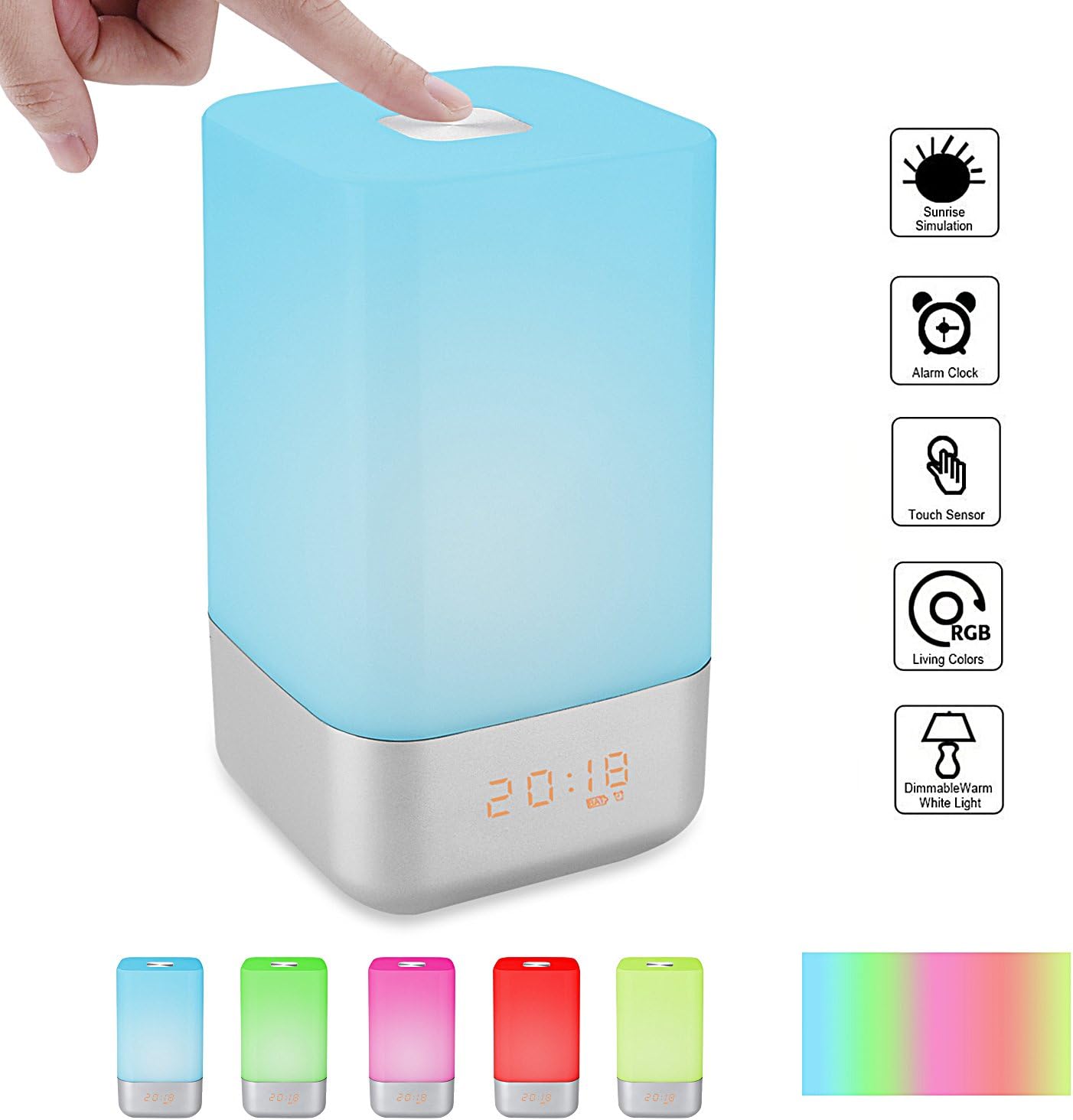 Electronic Alarm Clocks, Wake Up Lights Alarm Clock Colors Changing Wake-up Light Alarm
