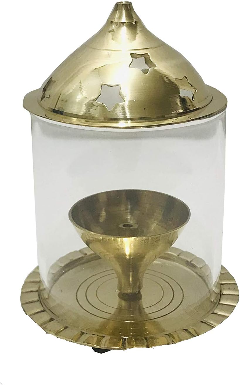 Brass Akhand Diya, 5 inch, Brown