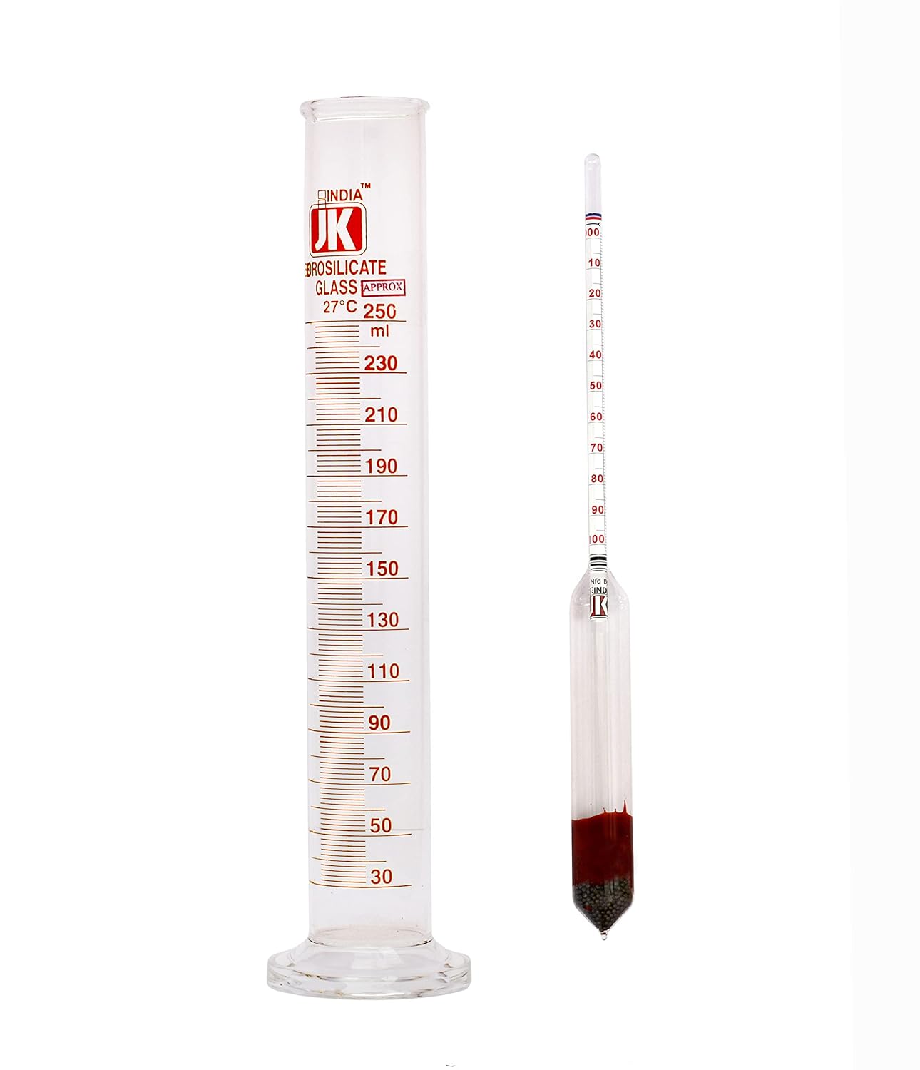 Buy SEEKING SOLUTION Hydrometer for Beer and Wine with 250 ml Glass