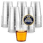 1.5 oz Shot Glasses - 100 Mini Plastic Shot Glasses (1.5oz) Clear Disposable Cups for Jello Shots, Wine Tasting, Liquor, Whiskey, Pudding, Sample Cup for Halloween and Elegant Partiest