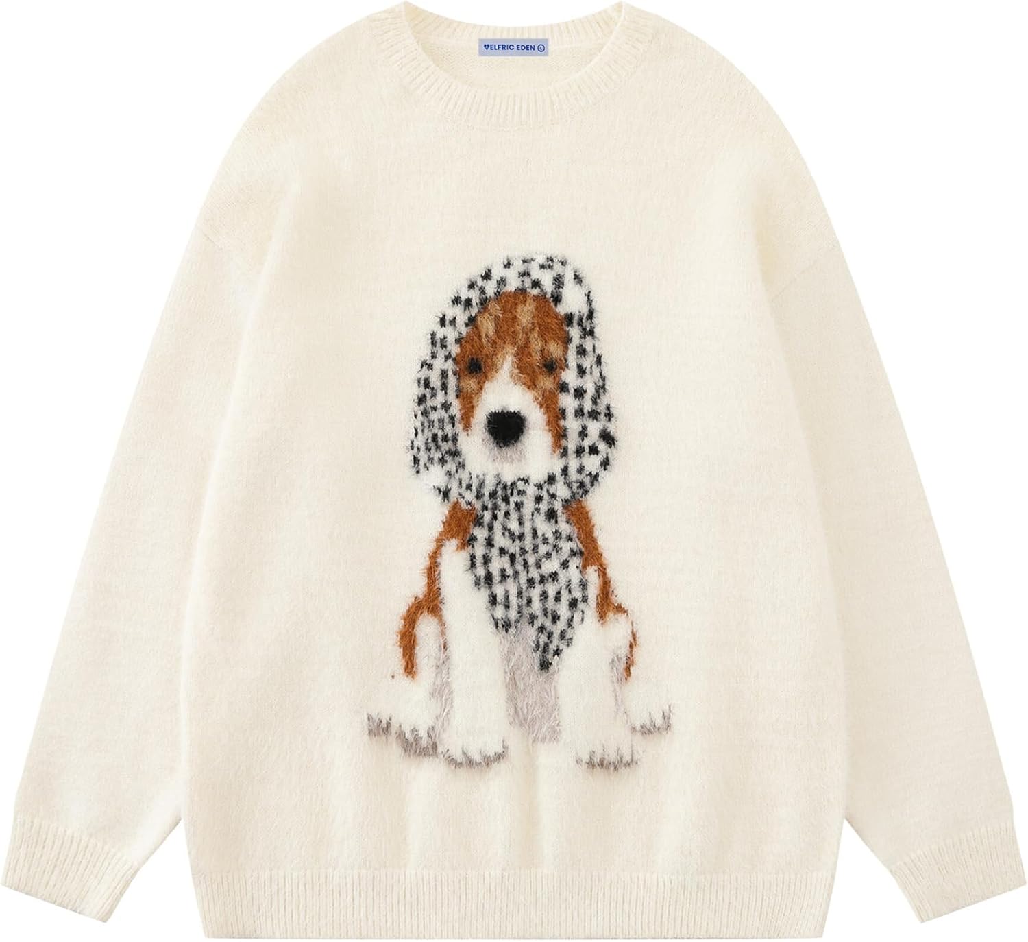 Aelfric Eden Graphic Sweater Cute Dog Sweaters Vintage Oversized Crewneck Knit Pullover Streetwear Y2k Tops