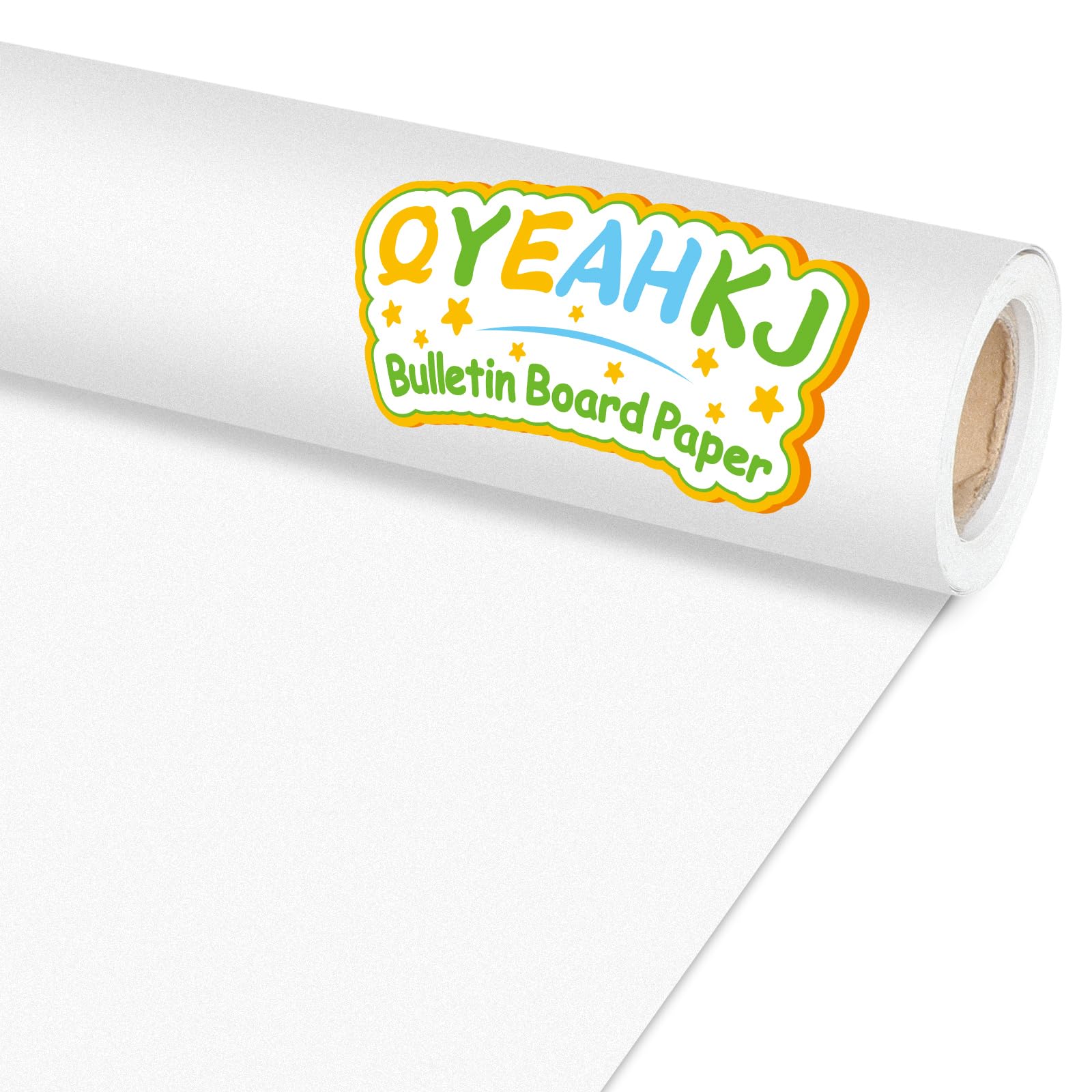 Qyeahkj White Bulletin Board Paper Roll White Bulletin Board Background Paper Fade Resistant Classroom Decoration Poster Art Craft Home Wall Education Decoration Supplies 17.7in x 20ft โ image 1