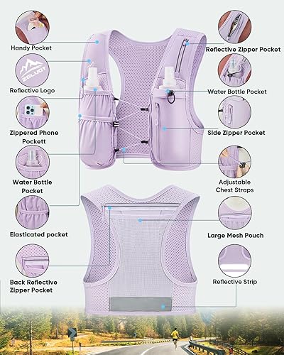 Miniatura 5 de Chaleco de correr para mujeres y hombres, patente original de Estados Unidos, correas ajustables para el pecho, chaleco de hidratación para correr