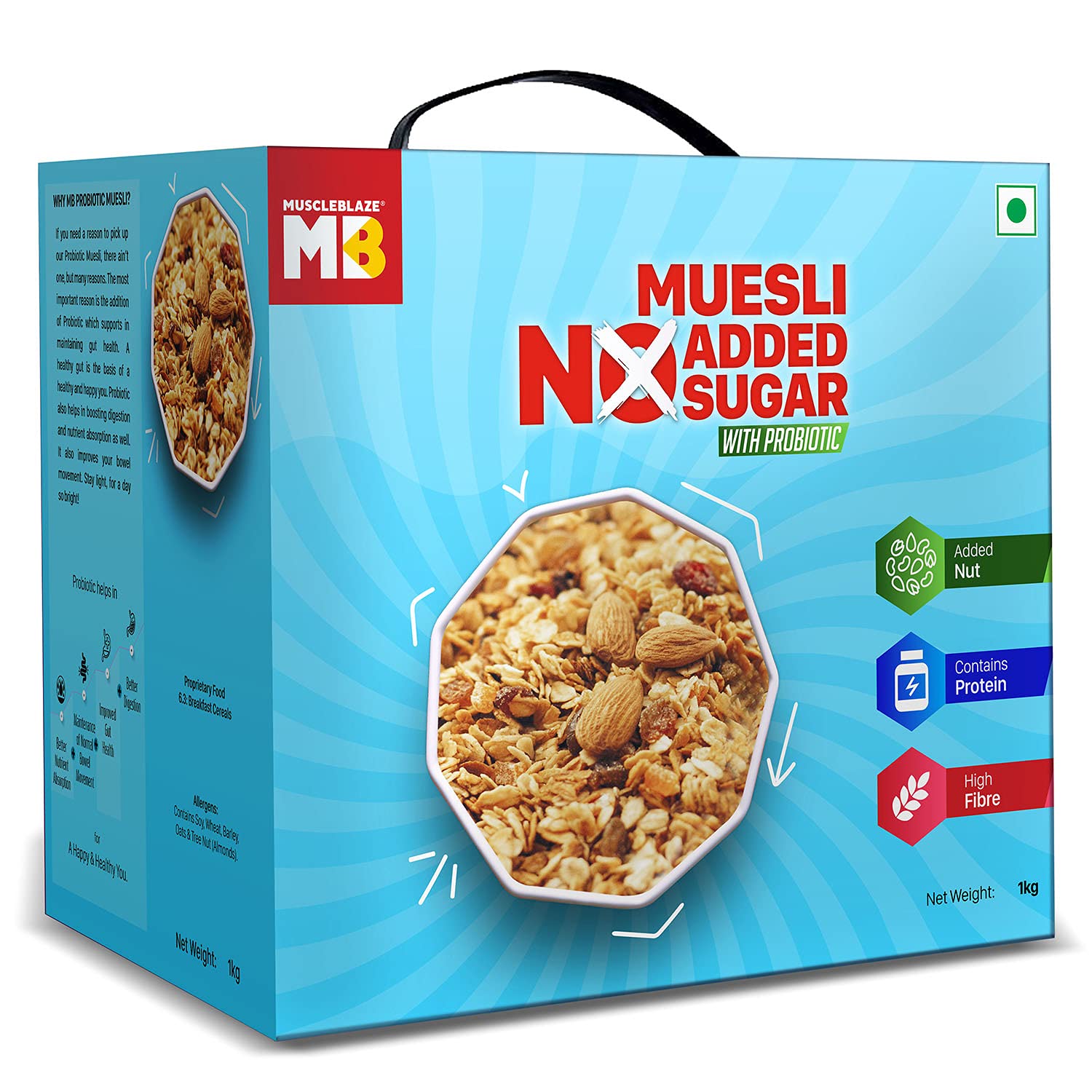 Buy MuscleBlaze Probiotic Muesli, Breakfast Cereals For Good Gut , No