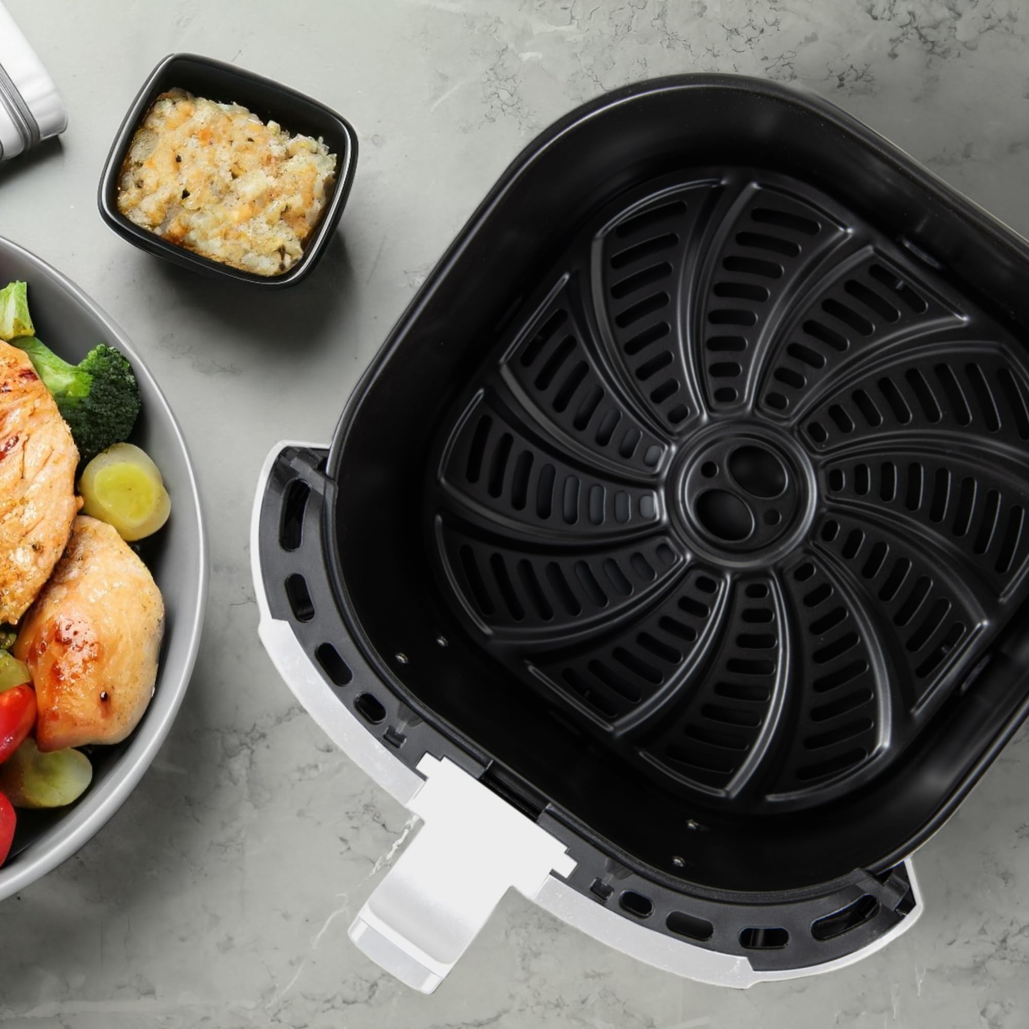 Bergner CHARCOAL Freidora de aire 1800W 6.9L 8 programas de cocción, con Revestimiento Cerámico - Temporizador hasta 30 min