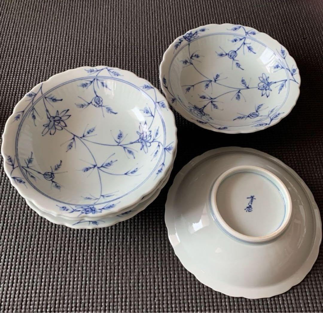 Amazon | 有田焼青花しん窯 レア 約20cm深皿パスタ皿5枚セット | ノー  