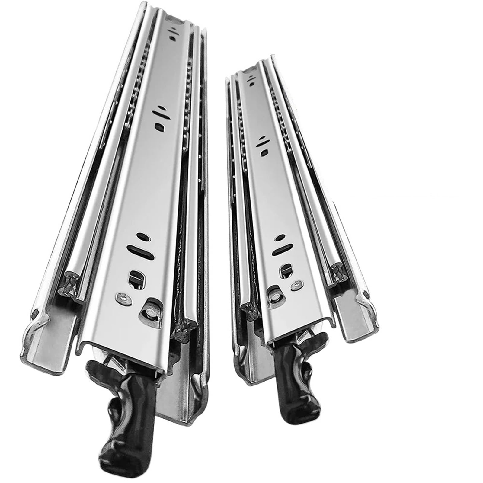 Ppqiru 450Mm(18Inch) 4Pcs 12''-40'' Inch 51Mm Wide Heavy Duty Load Drawer Slides With Lock, Runners, Tracks Glides, Side Mount, 68Kg Capacity For Cabinet Drawer(450Mm(18Inch))
