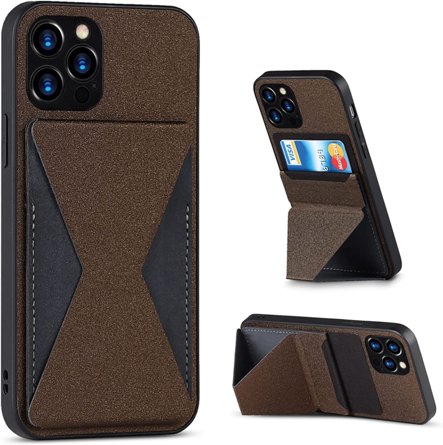 Étui pour iPhone 13 Mini coque portefeuille antichoc et anti-rayures marron