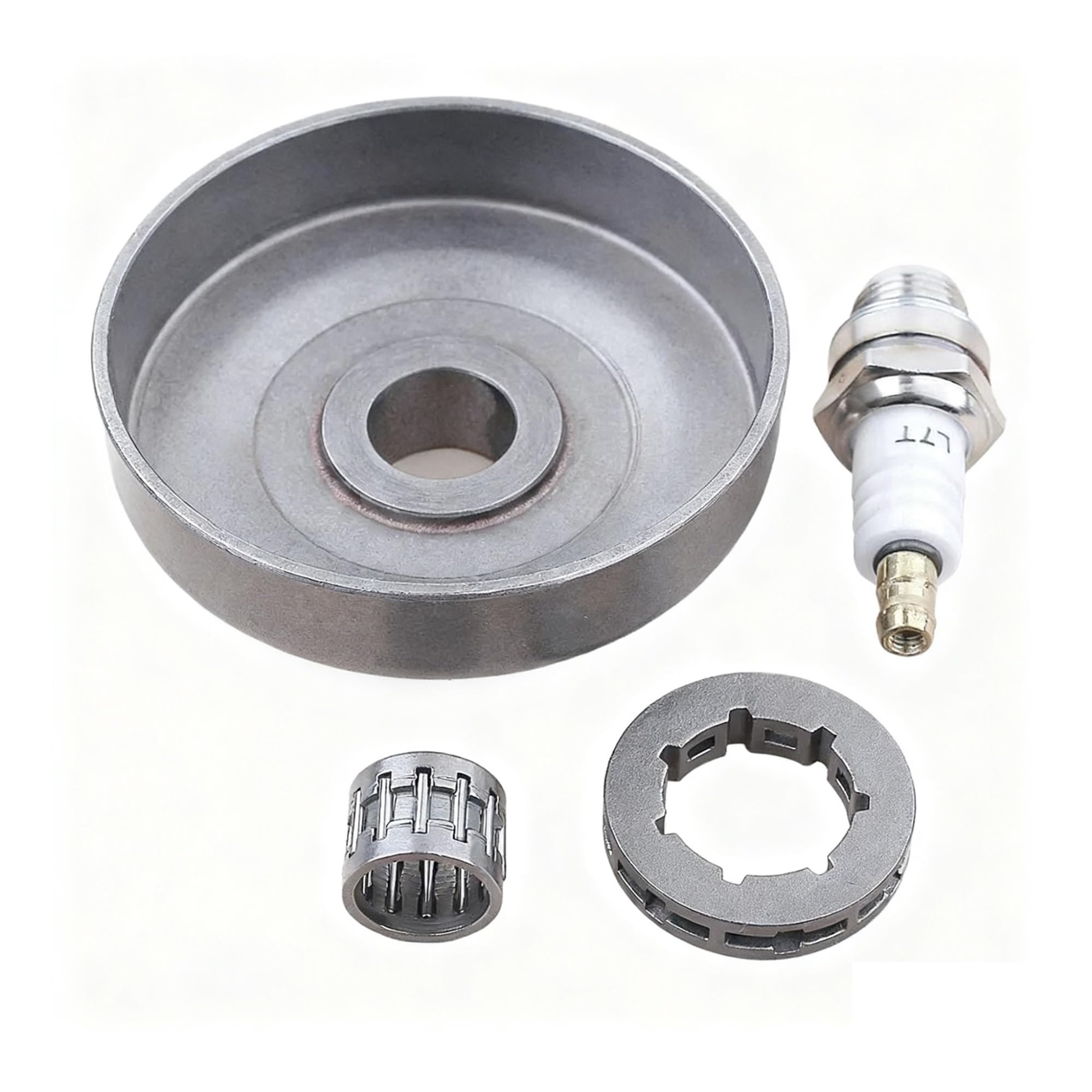 Cojinete de agujas for tambor de embrague de motosierra, llanta de piñón de 0,325 pulgadas, compatible con modelos 51, 50 y 55 Rancher 154, 254, 503088702, con bujía