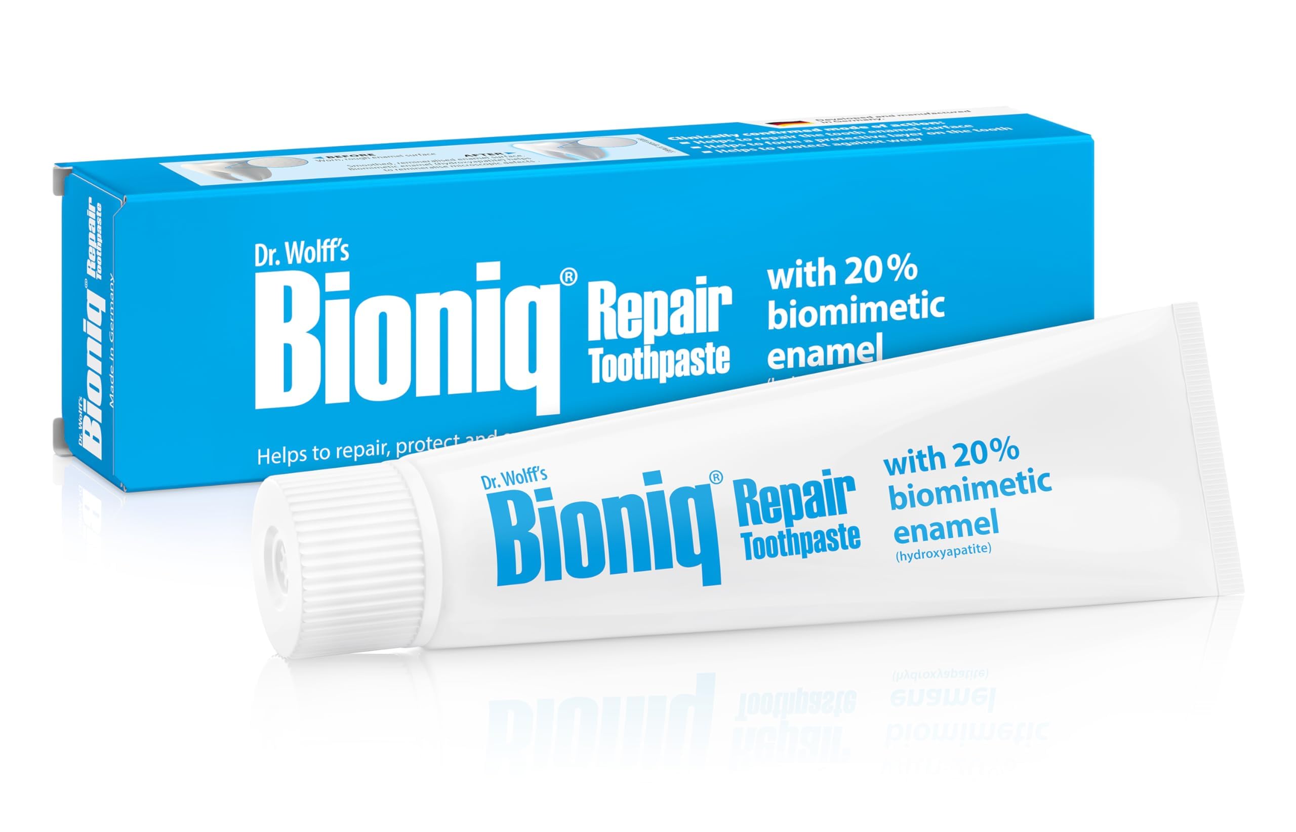 Dr. Wolff's Bioniq Repair Toothpaste | Hydroxyapatite Enamel Repair | for Daily Use | for Sensitive Teeth | Fluoride Free | 100 ml