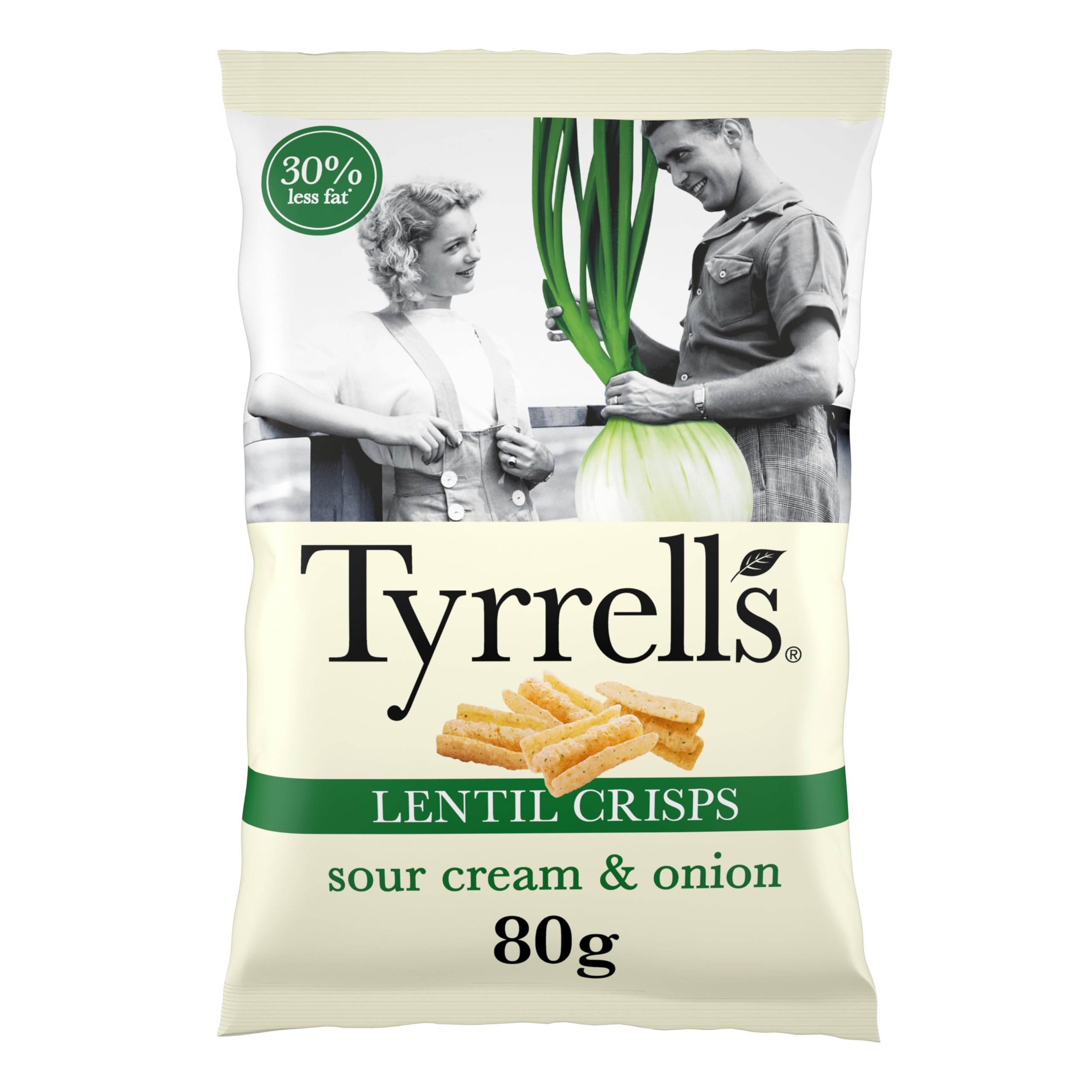 Tyrrells Lentil Sharing Crisps Sour Cream & Onion 80g